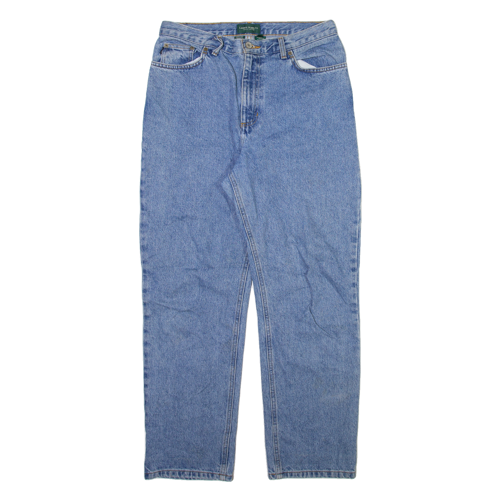LAUREN RALPH LAUREN Womens Jeans Blue Relaxed Straight Stone Wash W31 L28 Refurbished - N/A refurbished available on Cerqular
