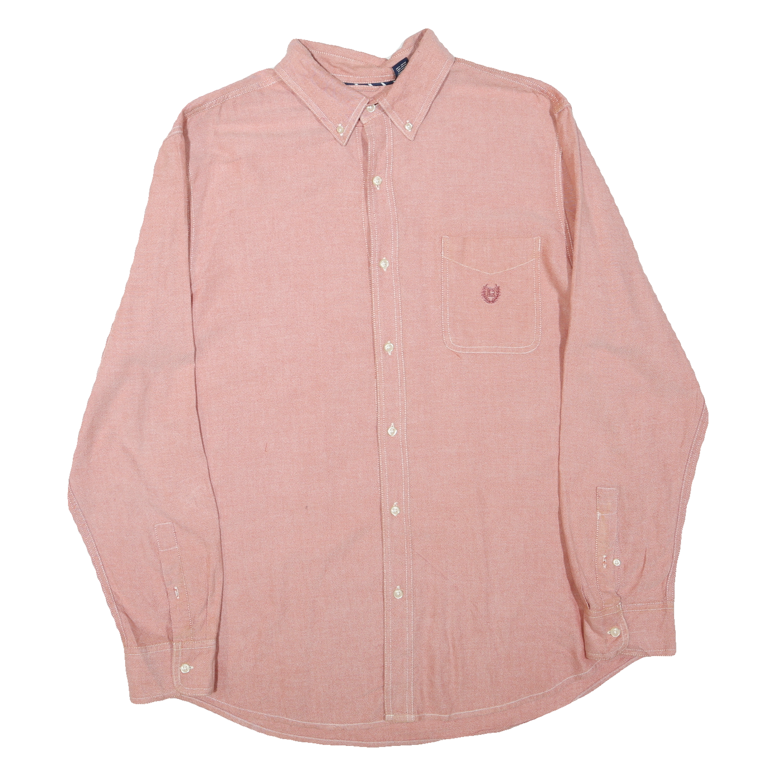 CHAPS Mens Pink Cotton Blend Shirt XL Button-Down Collar Long Sleeve Casual Refurbished - N/A refurbished available on Cerqular