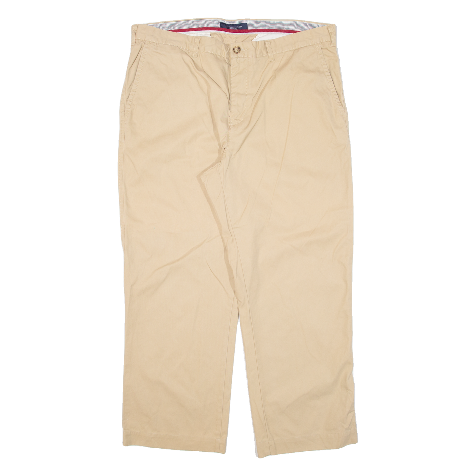 TOMMY HILFIGER Chino Mens Trousers Beige Regular Straight W38 L27 Refurbished - N/A refurbished available on Cerqular
