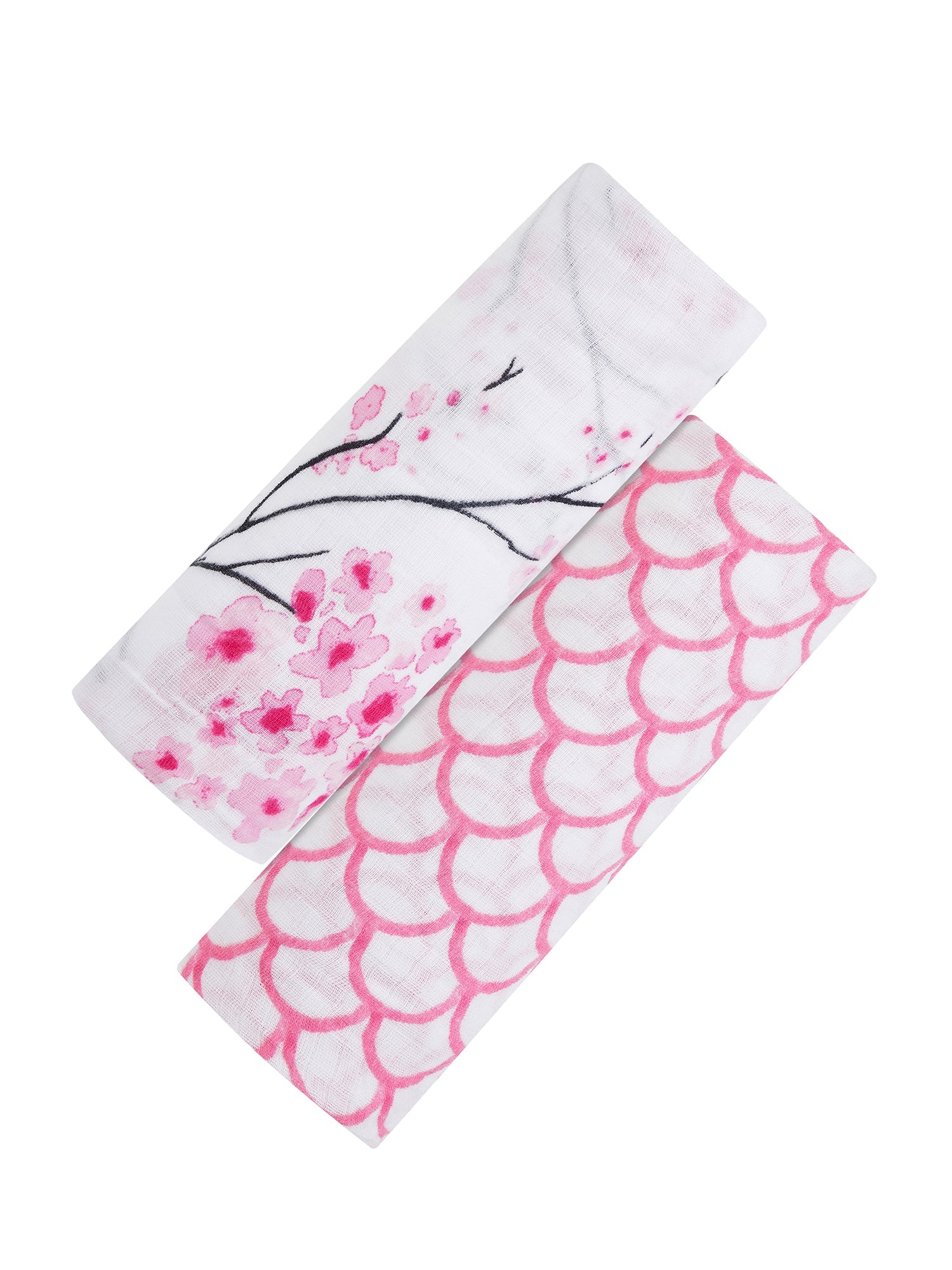 Buy Organic Swaddle Set - Sakura (Cherry Blossom & Pink Stripe) Refurbished - $24.00 Organic Swaddle Set - Sakura (Cherry Blossom & Pink Stripe) Refurbished - Malabar Baby refurbished available on Cerqular
