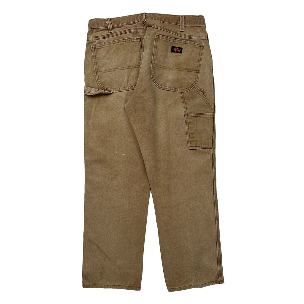 Dickies Carpenter Trousers - 32W 30L Brown Cotton Refurbished - Thrifted (note: this is a term often used to describe second- refurbished available on Cerqular