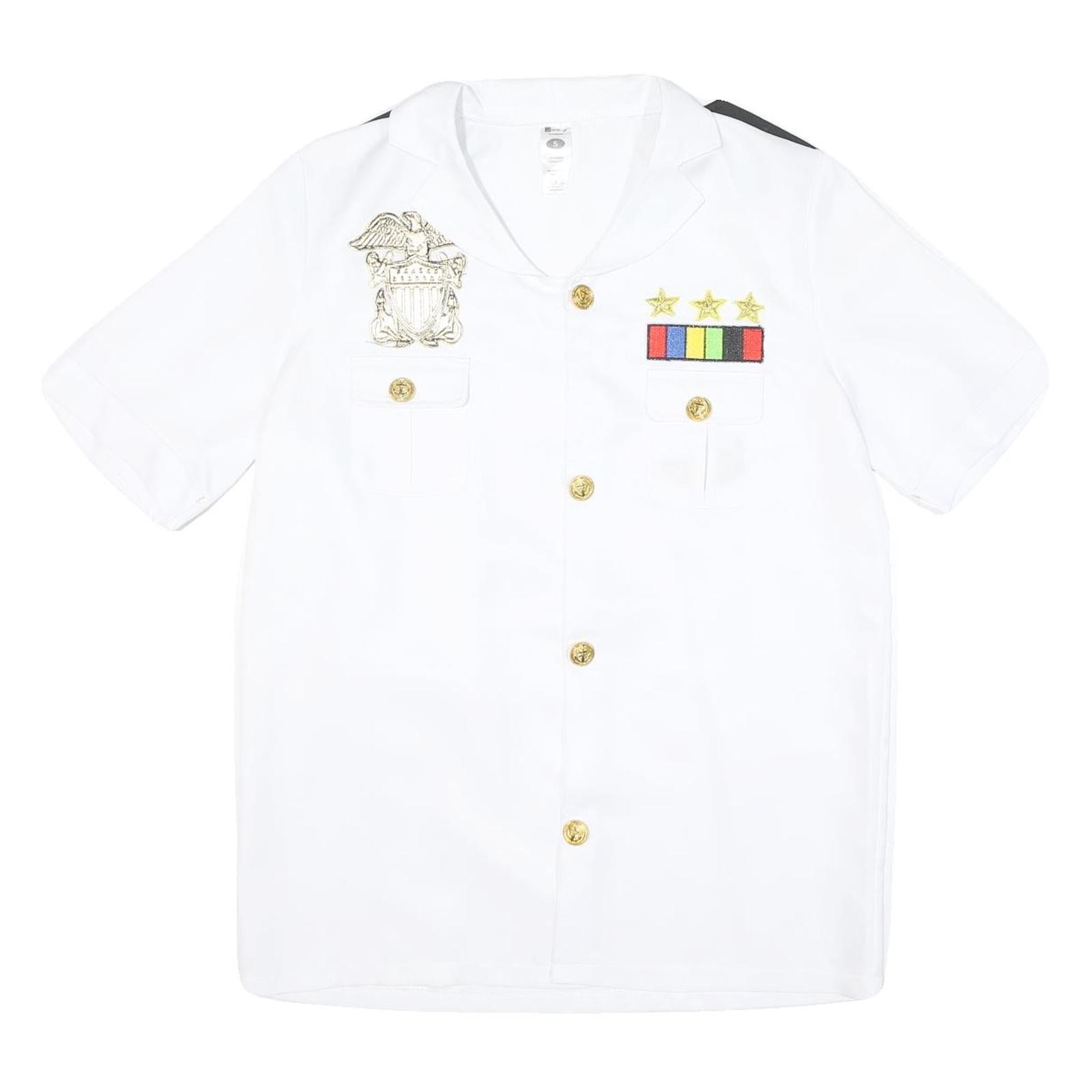 SMIFFY'S Mens White Military Style Shirt S Novelty Costume Gold Buttons Refurbished - N/A refurbished available on Cerqular