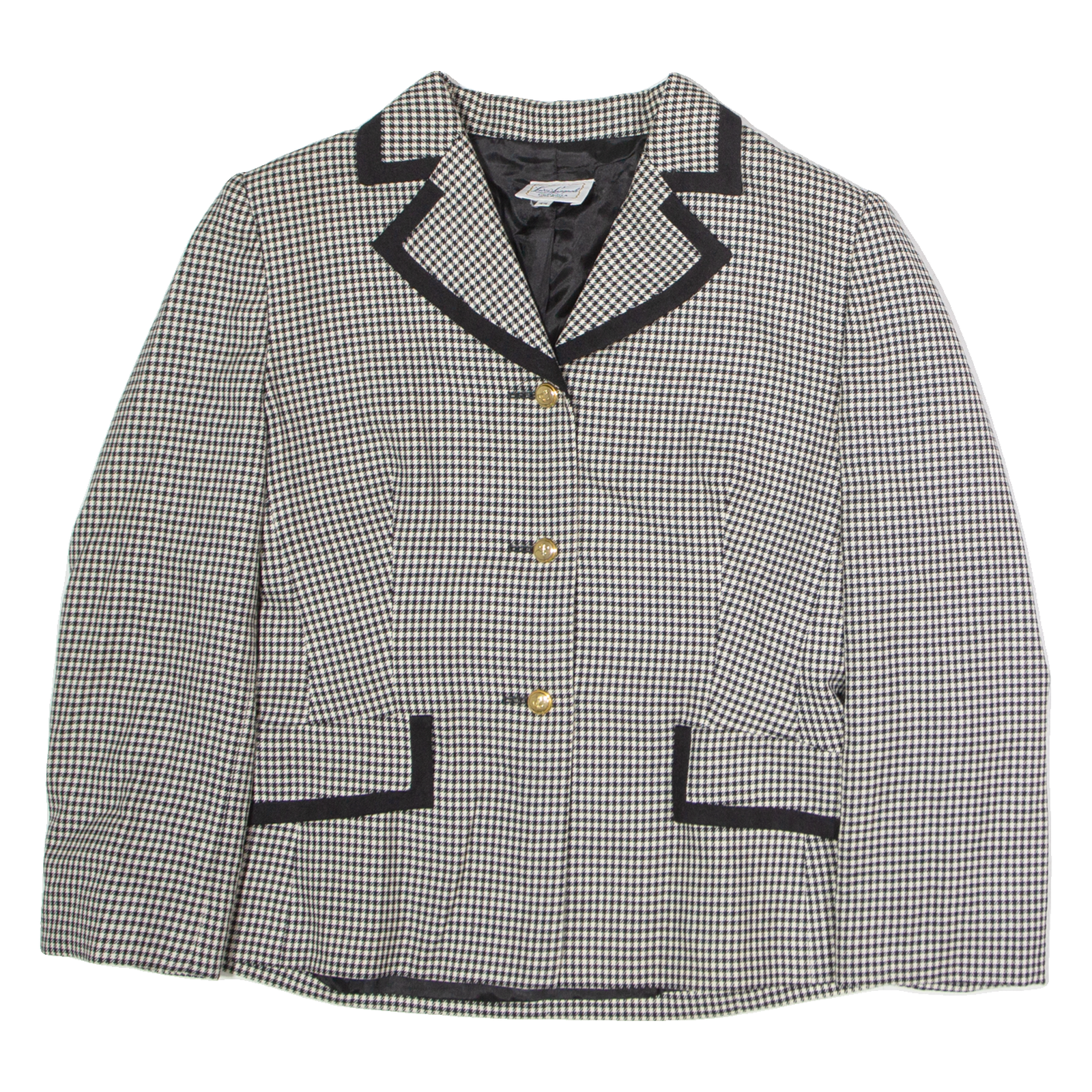 LUISA SPAGNOLI Womens Blazer Waistcoat White Viscose Houndstooth M Refurbished - N/A refurbished available on Cerqular