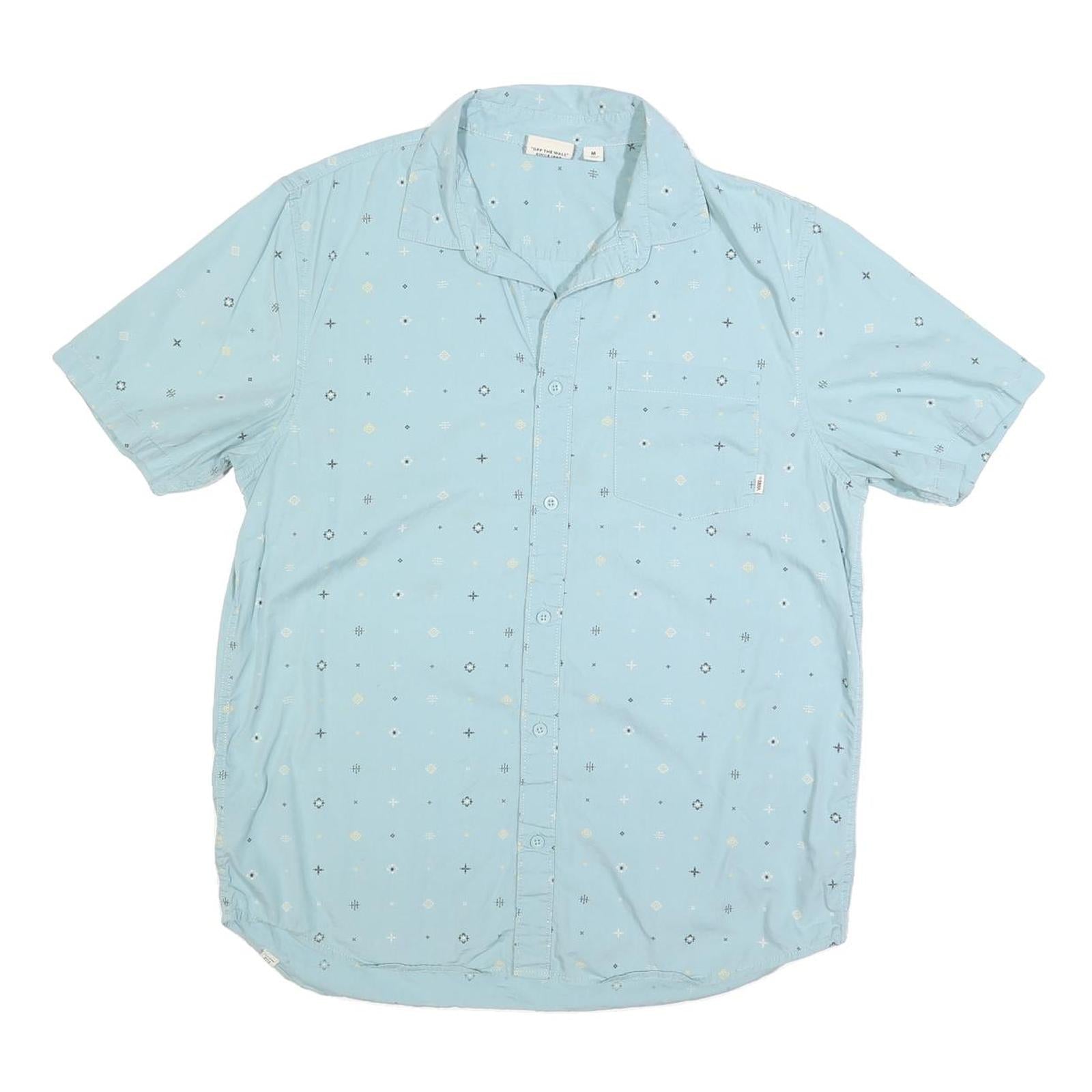VANS Mens Blue Short Sleeve Patterned Shirt M Cotton Blend Casual Summer Refurbished - N/A refurbished available on Cerqular