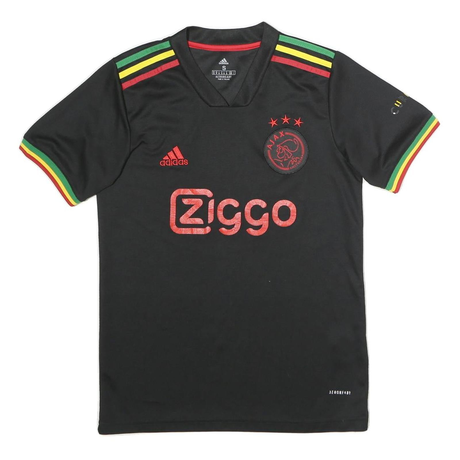 ADIDAS Mens Black Red Green Yellow Football T-Shirt S Short Sleeve V-Neck Ziggo Refurbished - N/A refurbished available on Cerqular