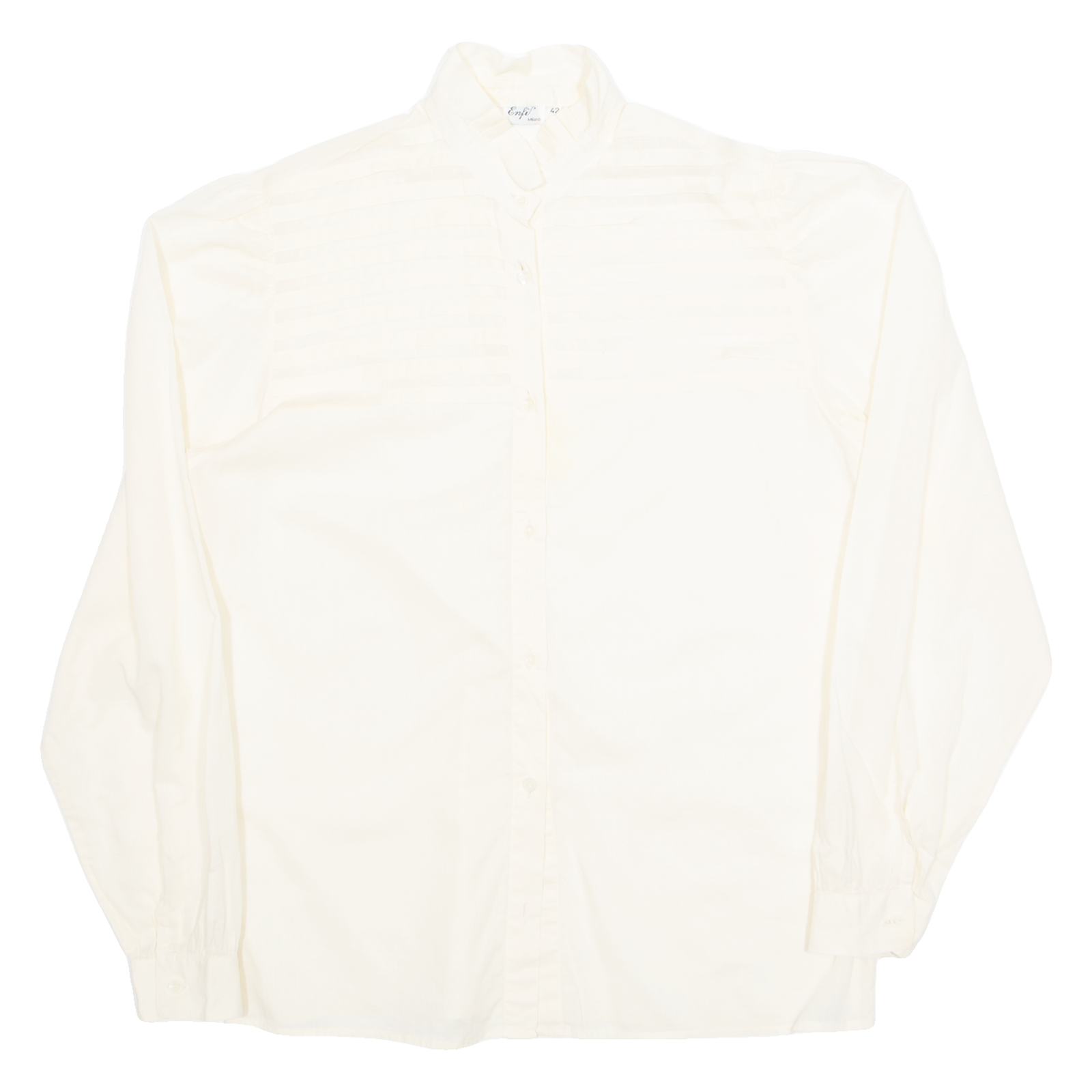 ENFI Womens Shirt Cream Button Neck Long Sleeve 90s M Refurbished - N/A refurbished available on Cerqular