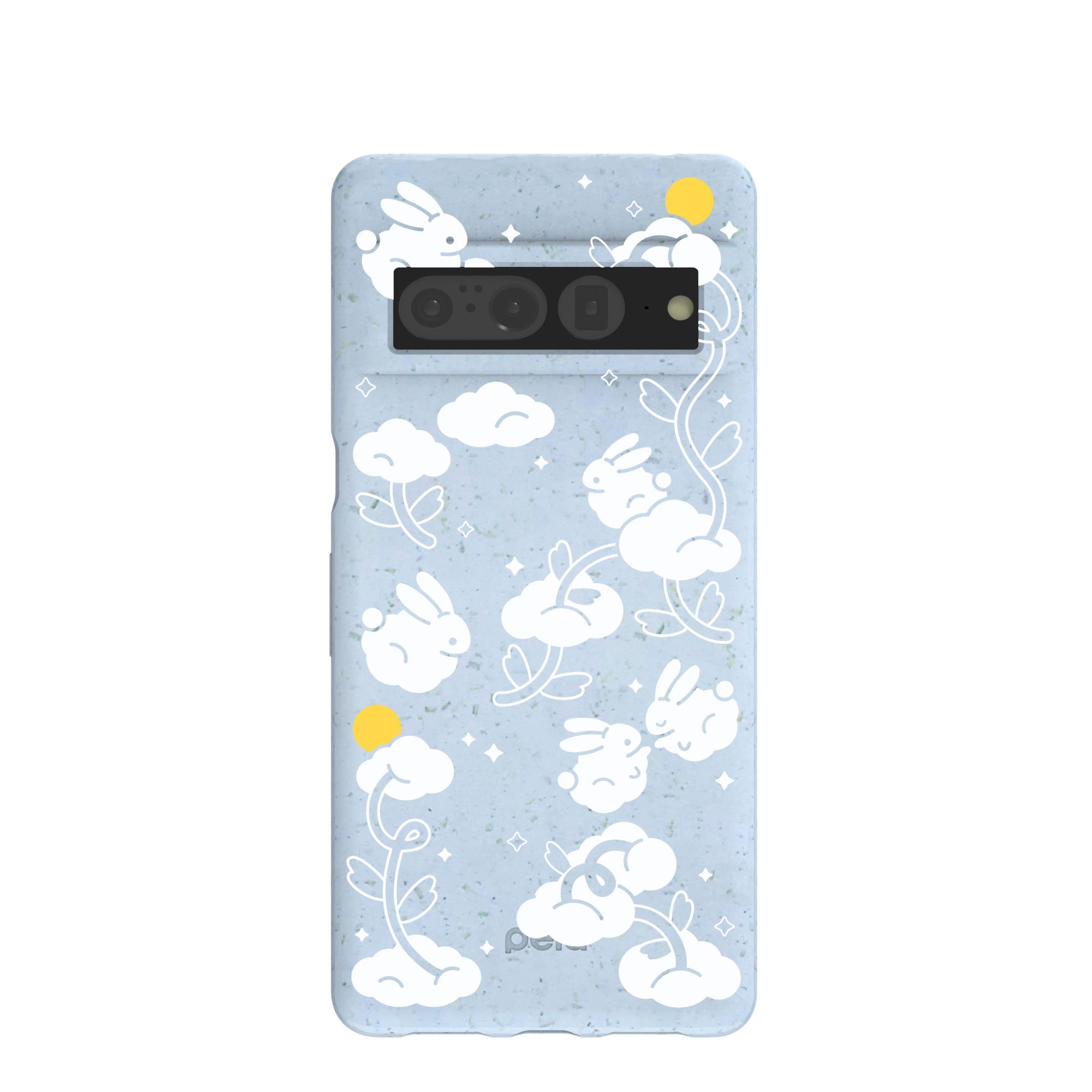 Powder Blue Fluffy Flower Google Pixel 7 Pro Case Refurbished - Pela Case refurbished available on Cerqular