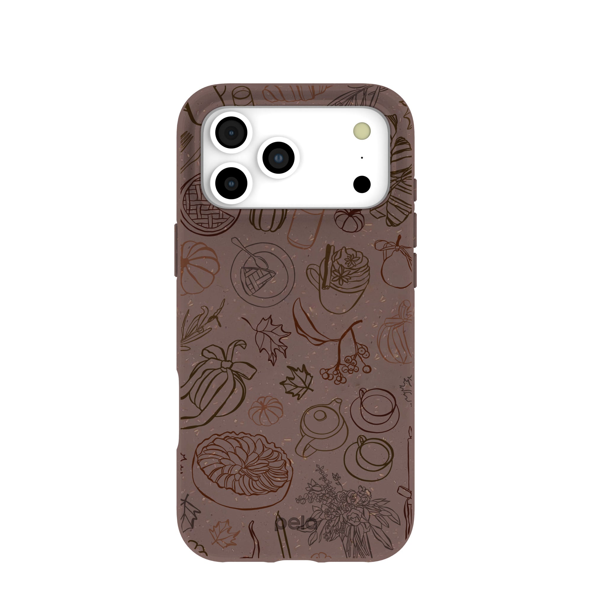 Chocolate Brown Autumn Sweets iPhone 17 Pro Max Case | MagSafe Compatibility: Without MagSafe Refurbished - Pela Case refurbished available on Cerqular