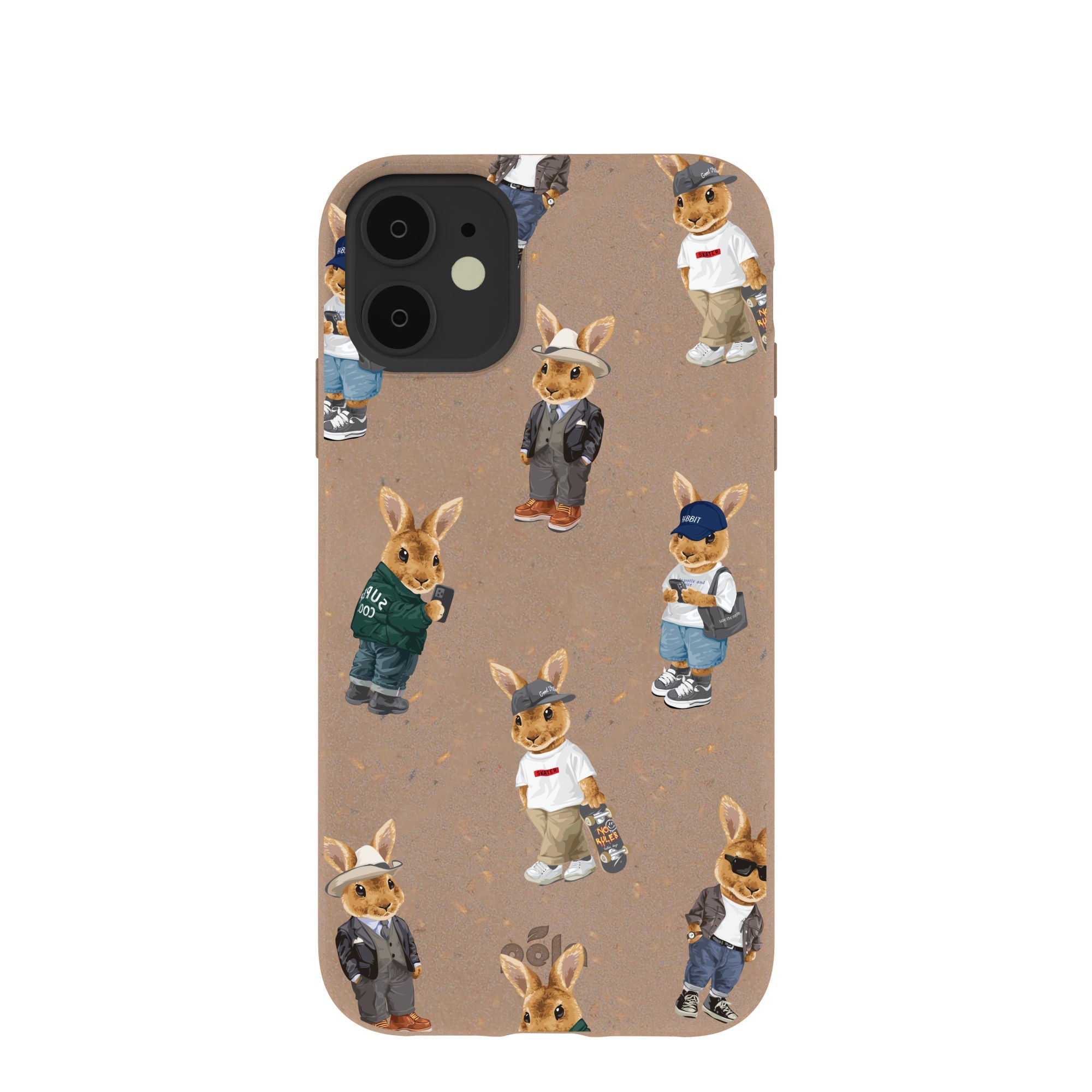 Chocolate Brown Rabbit Friends iPhone 11 Case Refurbished - Pela Case refurbished available on Cerqular