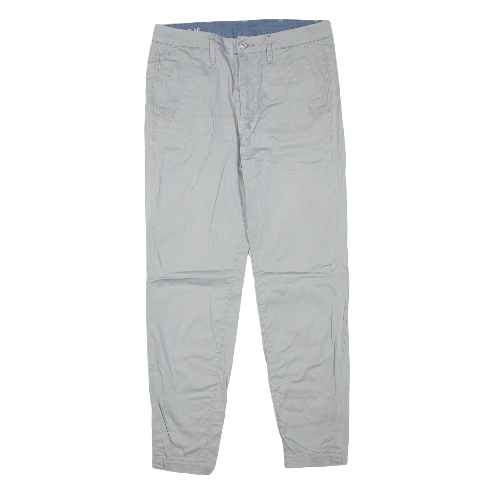 G-STAR Chino Mens Trousers Grey Slim Tapered W28 L27 Refurbished - N/A refurbished available on Cerqular