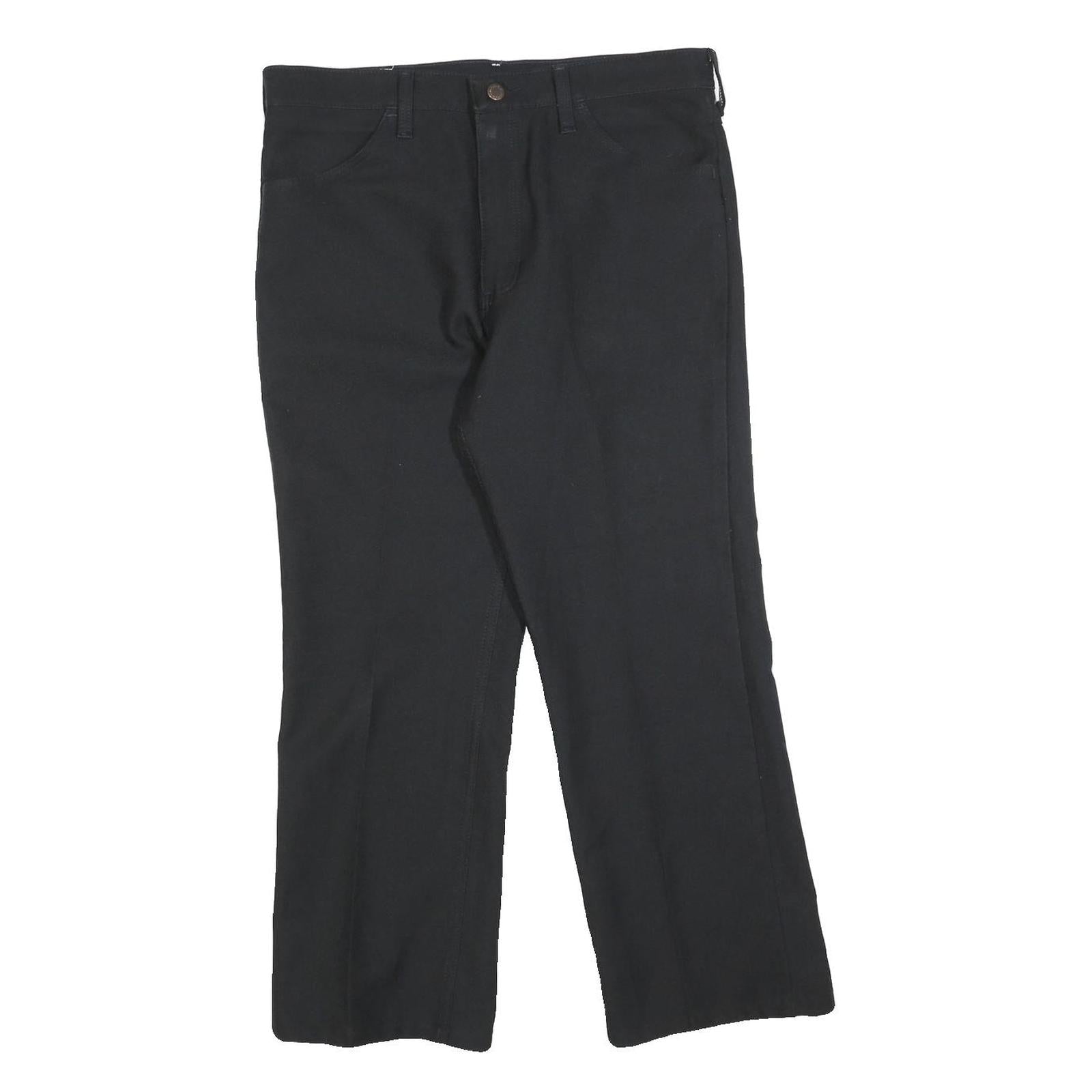 WRANGLER Womens Cotton Blend Black Regular Fit Straight Leg Trousers W34 L25 Refurbished - N/A refurbished available on Cerqular
