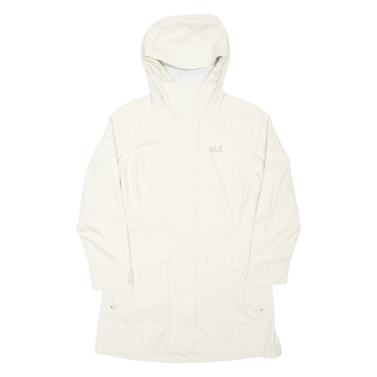 JACK WOLFSKIN Womens Rain Coat Cream Hooded UK 8 Refurbished - N/A refurbished available on Cerqular