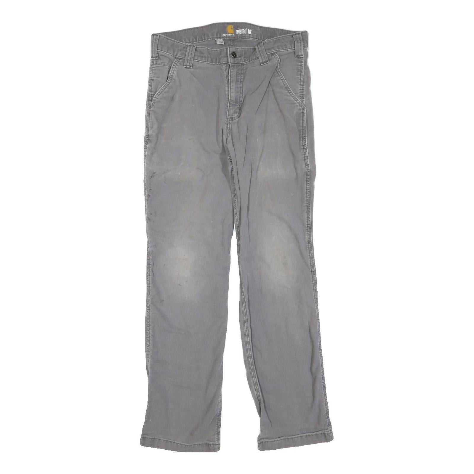 CARHARTT Mens Cotton Blend Grey Regular Fit Straight Leg Trousers W31 L32 Refurbished - N/A refurbished available on Cerqular