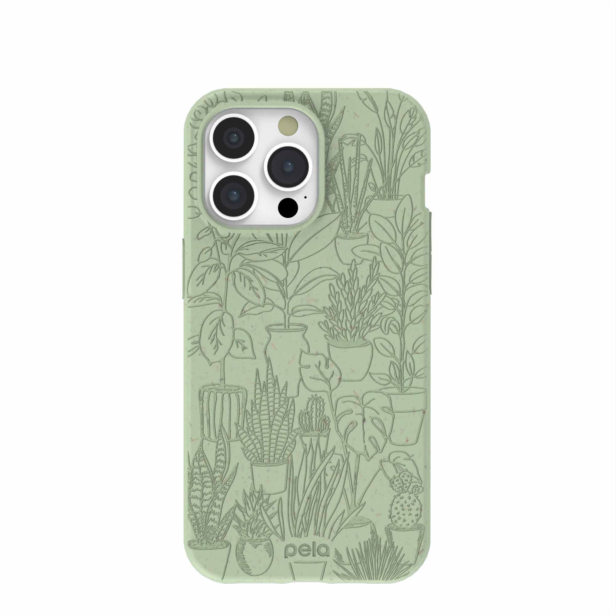 Sage Green Green Oasis iPhone 15 Pro Max Case Refurbished - Pela Case refurbished available on Cerqular
