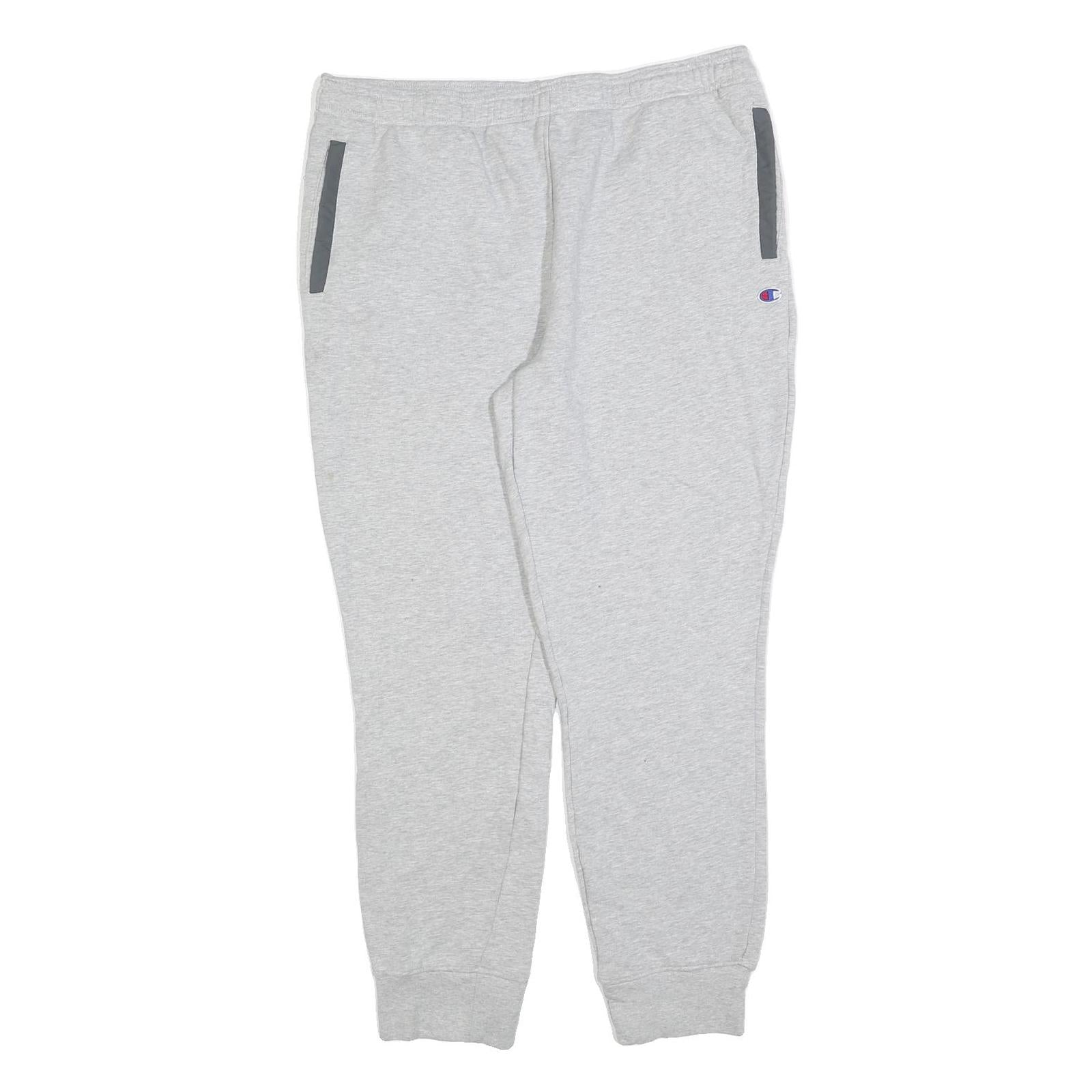 CHAMPION Mens Joggers Light Grey Cotton Blend Slim Tapered XL W36 L30 Casual Refurbished - N/A refurbished available on Cerqular