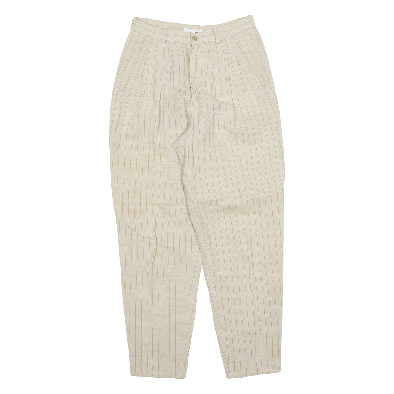 Buy STEFANEL Striped Womens Trousers Beige Relaxed Tapered 90s W26 L28 Refurbished - $23.39 STEFANEL Striped Womens Trousers Beige Relaxed Tapered 90s W26 L28 Refurbished - N/A refurbished available on Cerqular