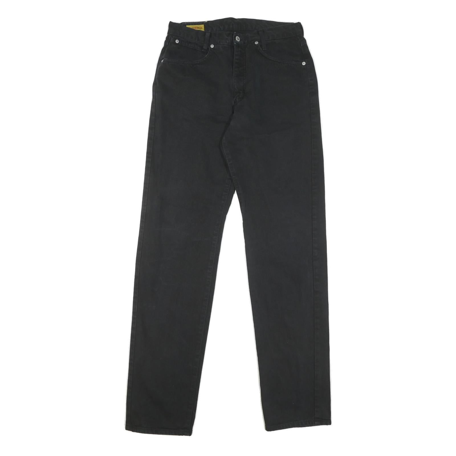 JEANSEDWIN Mens Black Regular Fit Straight Denim W30 L36 Zip Cotton Blend Jeans Refurbished - N/A refurbished available on Cerqular
