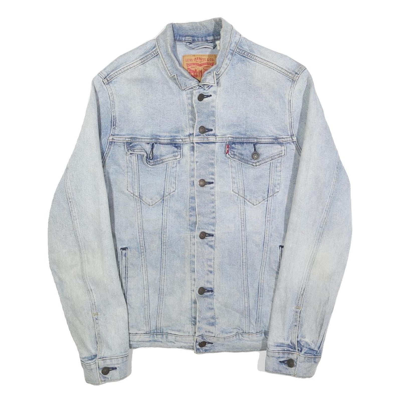 LEVI'S Mens Blue Denim Jacket L Cotton Button Closure Classic Fit Casual Style Refurbished - N/A refurbished available on Cerqular
