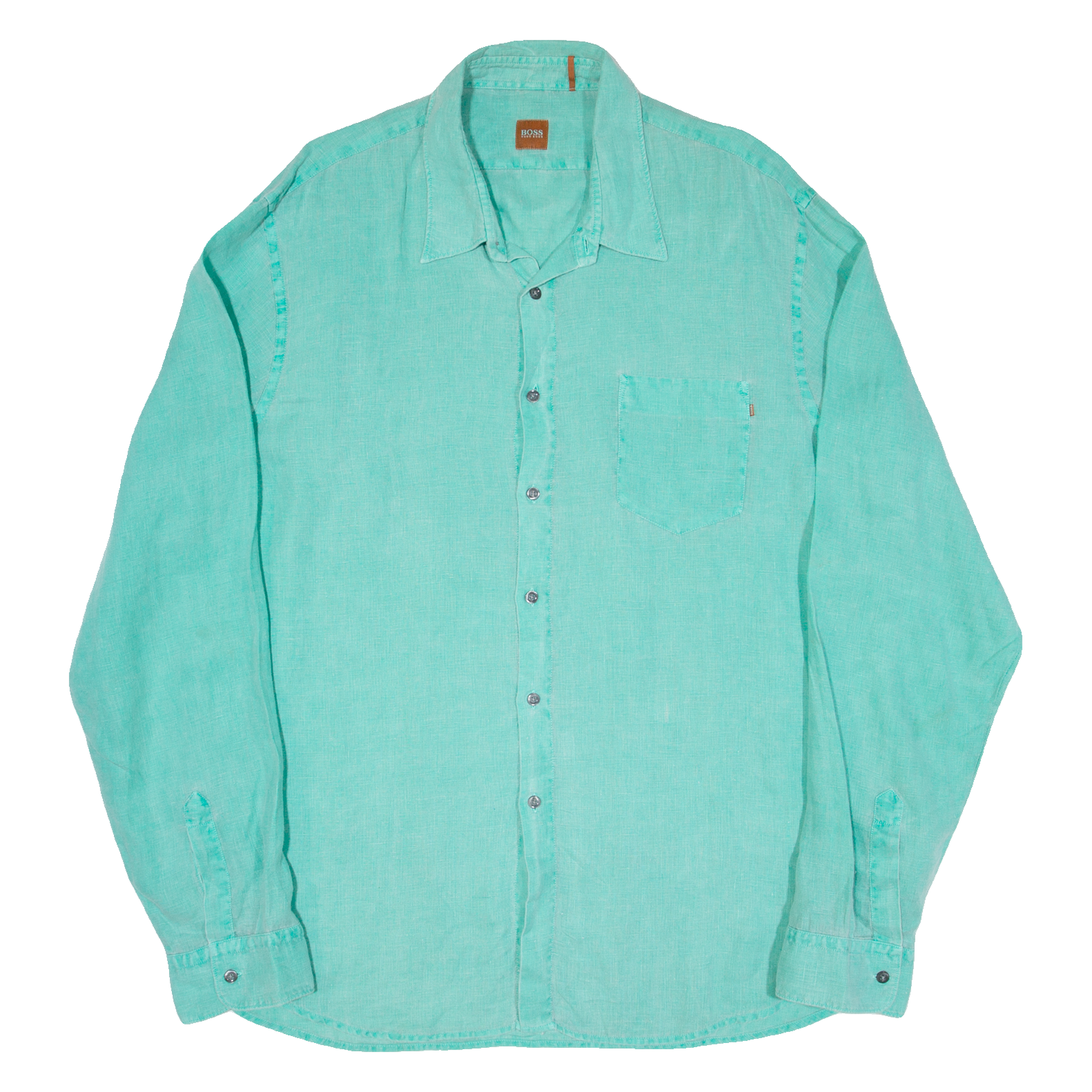 BOSS Mens Plain Shirt Blue Long Sleeve XL Refurbished - N/A refurbished available on Cerqular