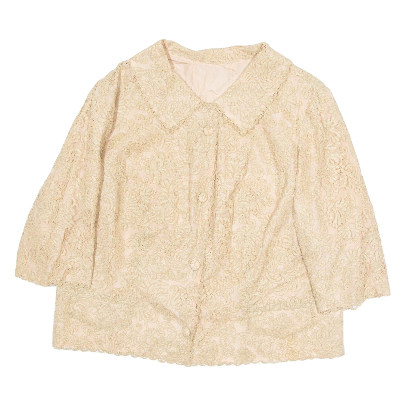 Womens Printed Blouse Cream 3/4 Sleeve Floral L Refurbished - N/A refurbished available on Cerqular