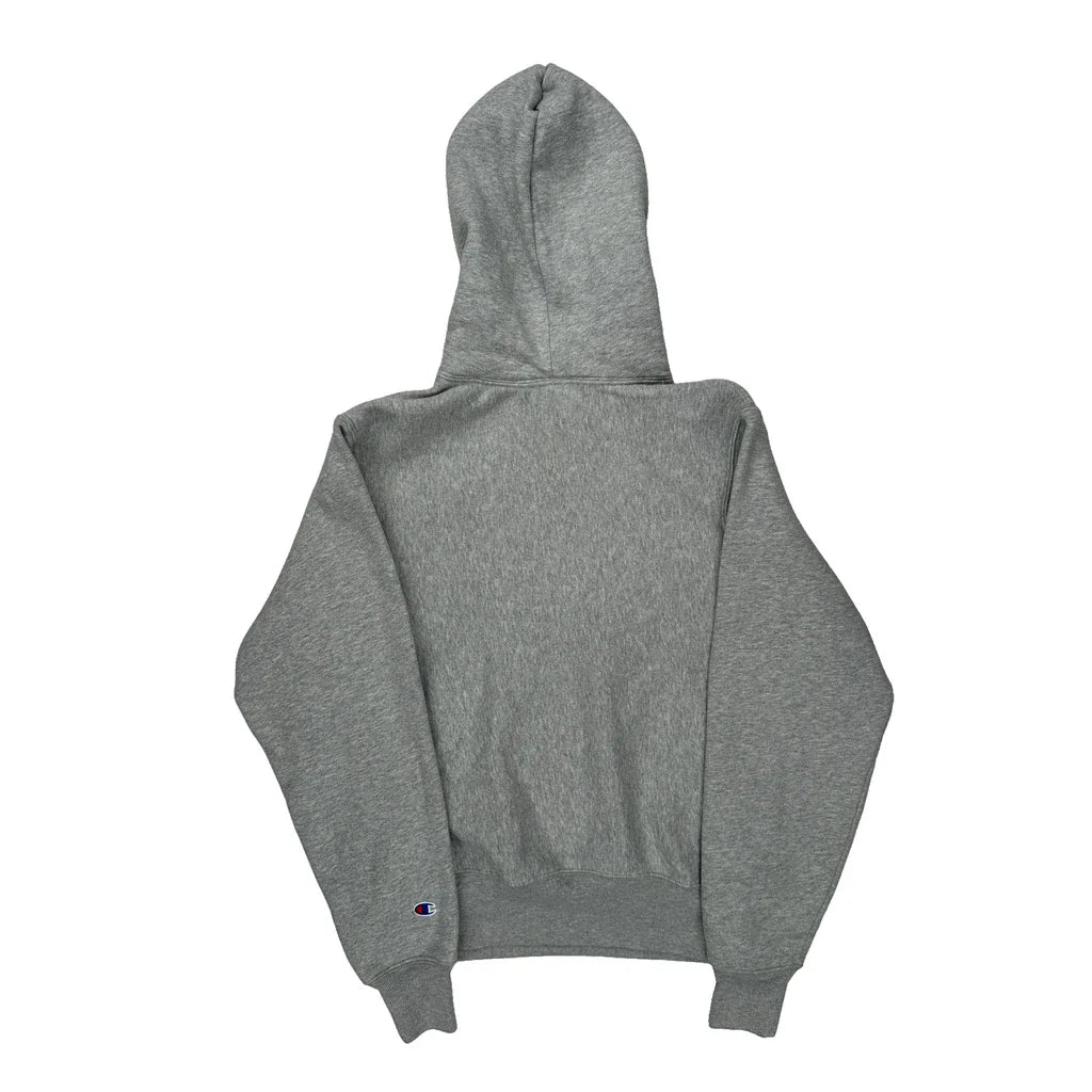Reverse Weave Champion Hoodie - Small Grey Cotton Blend Refurbished - Thrifted (note: this is a term often used to describe second- refurbished available on Cerqular
