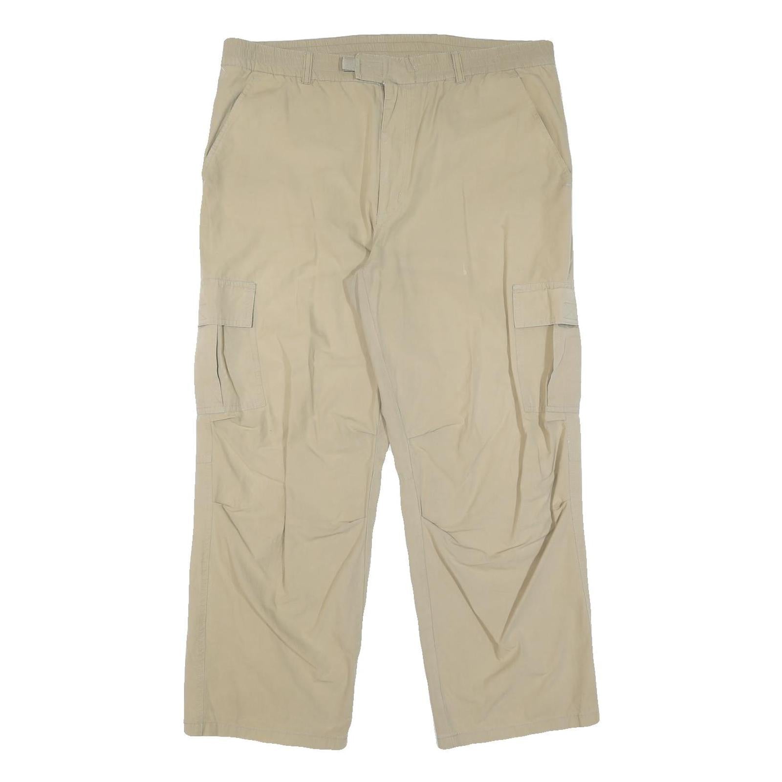 Mens Beige Polyester Blend Regular Fit Cargo Trousers W38 L28 Zip Closure Refurbished - N/A refurbished available on Cerqular