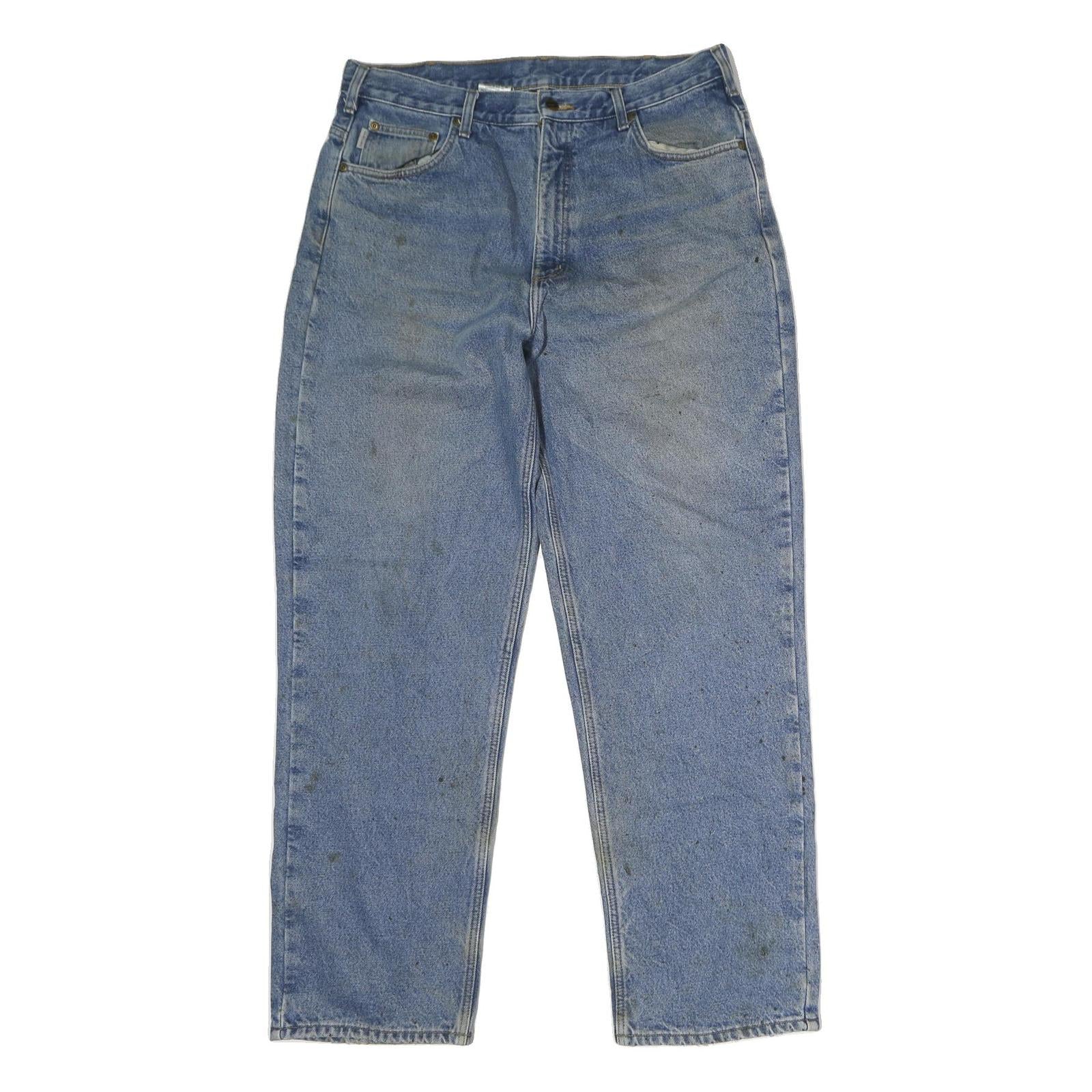 CARHARTT Mens Blue Regular Straight Denim Jeans W38 L34 Classic Workwear Durable Refurbished - N/A refurbished available on Cerqular