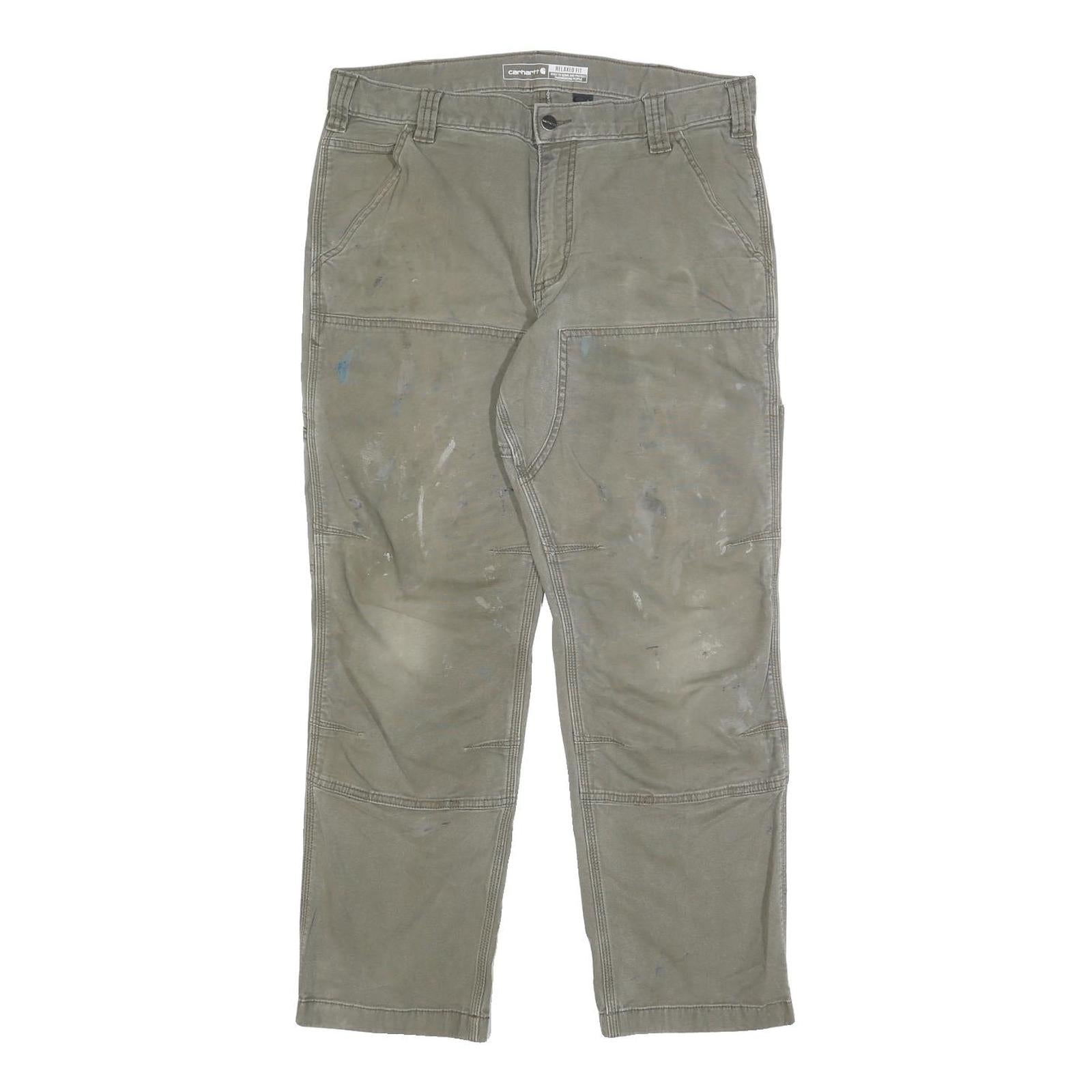 CARHARTT Mens Cotton Blend Olive Relaxed Fit Straight Trousers W34 L30 Workwear Refurbished - N/A refurbished available on Cerqular
