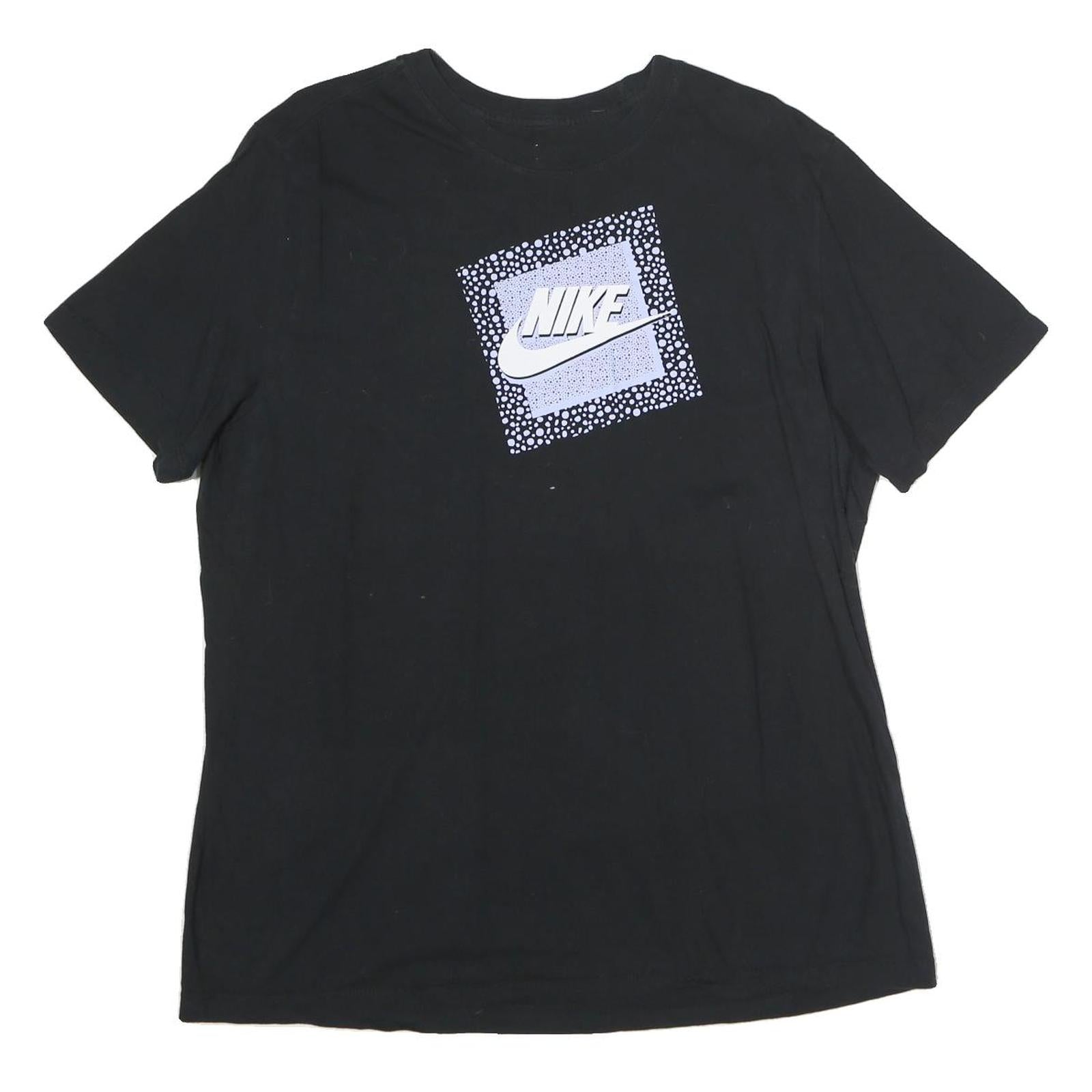 NIKE Mens Black Graphic T-Shirt XL Short Sleeve Crew Neck Casual Cotton Refurbished - N/A refurbished available on Cerqular