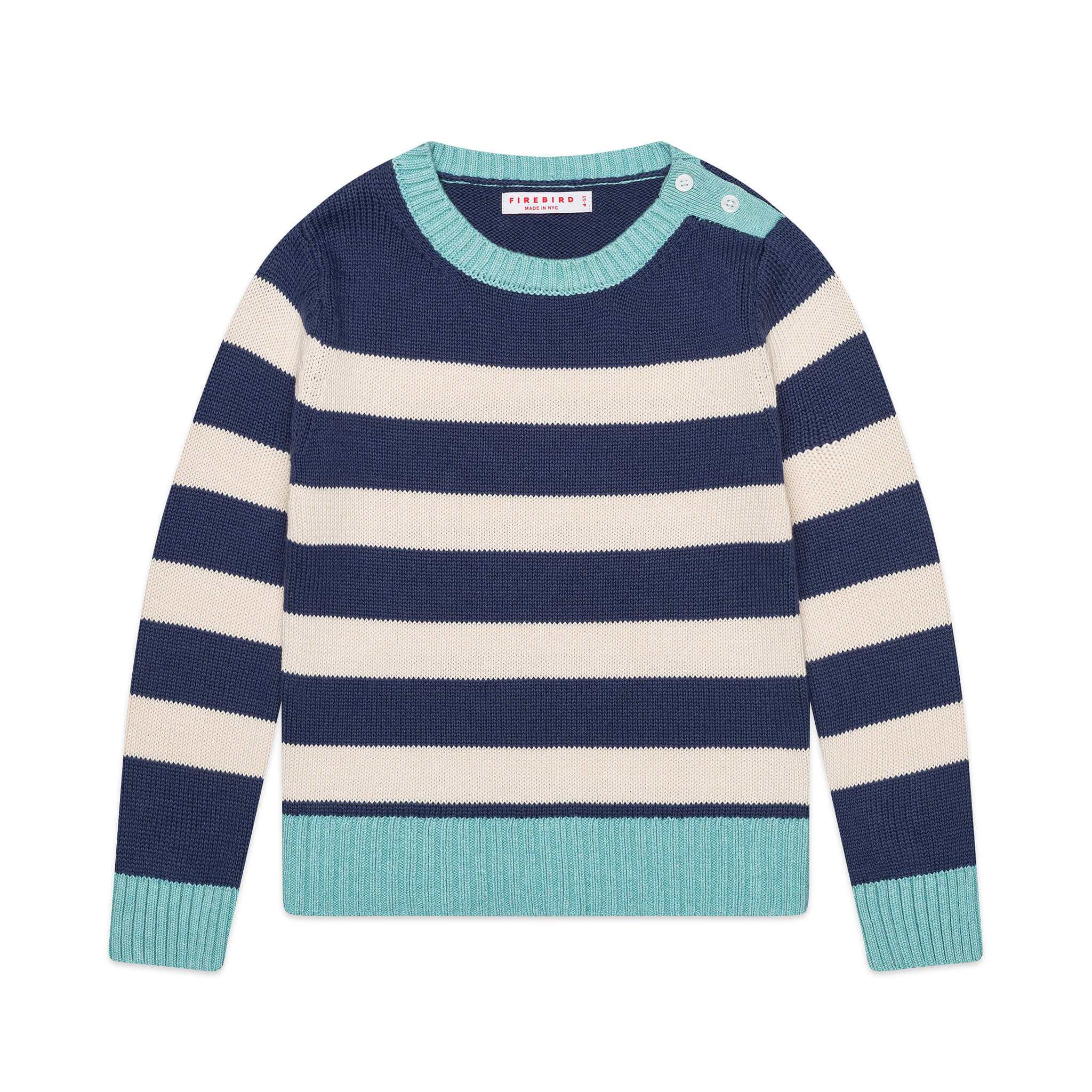Striped Crewneck Sweater | Size: 4-5T Refurbished - Firebird Kids refurbished available on Cerqular