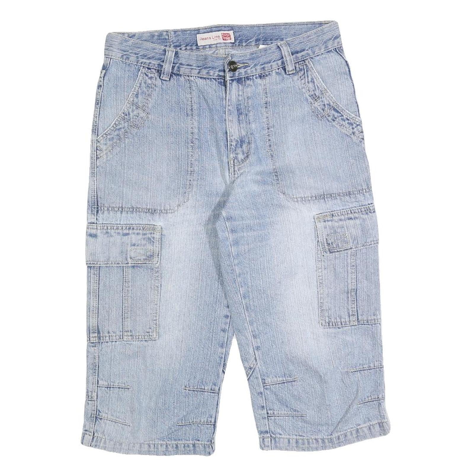 JEANS LINE Mens Shorts Blue Cargo Denim M W32 Casual Cotton Blend Summer Refurbished - N/A refurbished available on Cerqular