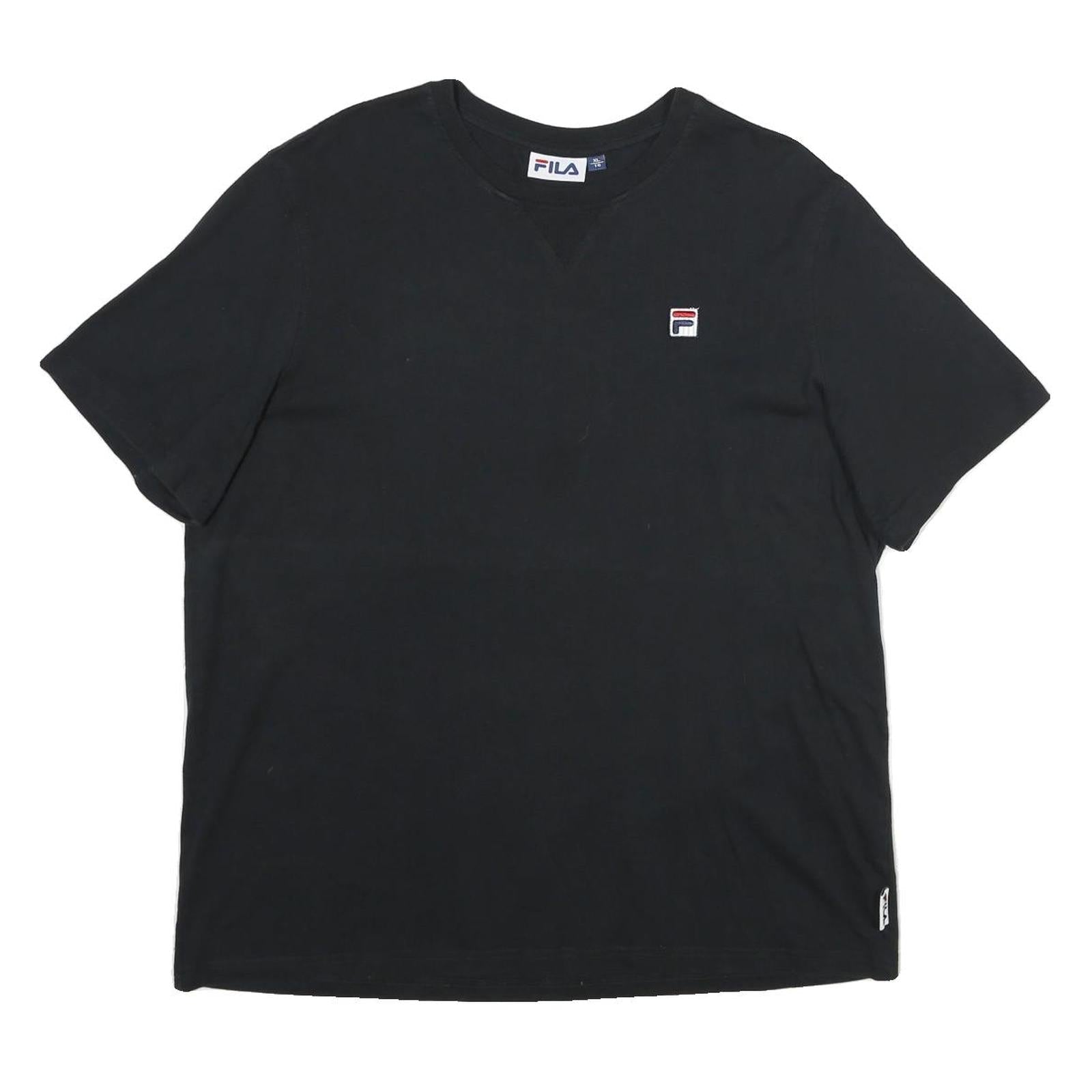 FILA Mens Black XL T-Shirt Short Sleeve Crew Neck Embroidered Logo Cotton Refurbished - N/A refurbished available on Cerqular