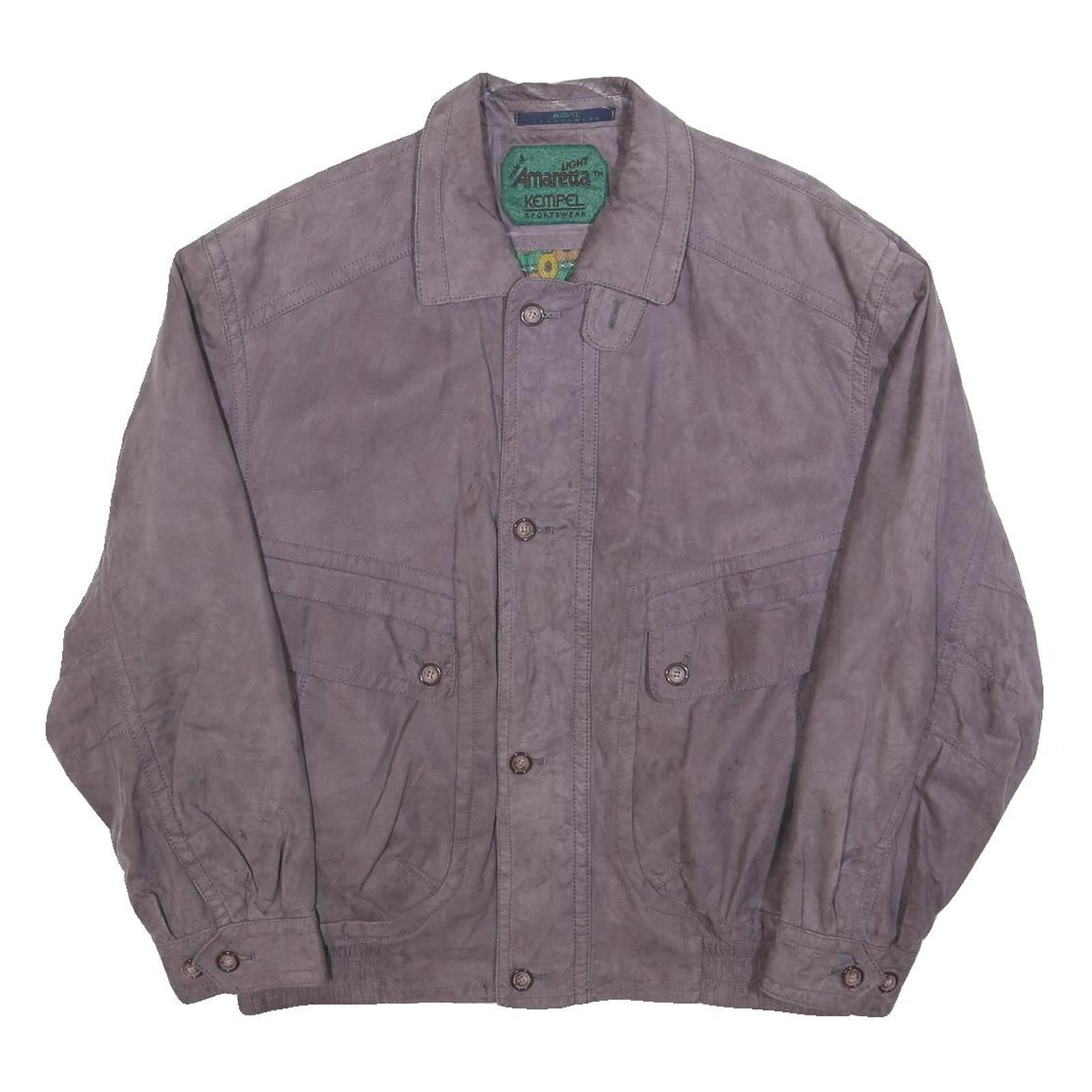 KEMPEL Mens Grey Jacket M Polyester Blend Button Closure Casual Classic Refurbished - N/A refurbished available on Cerqular