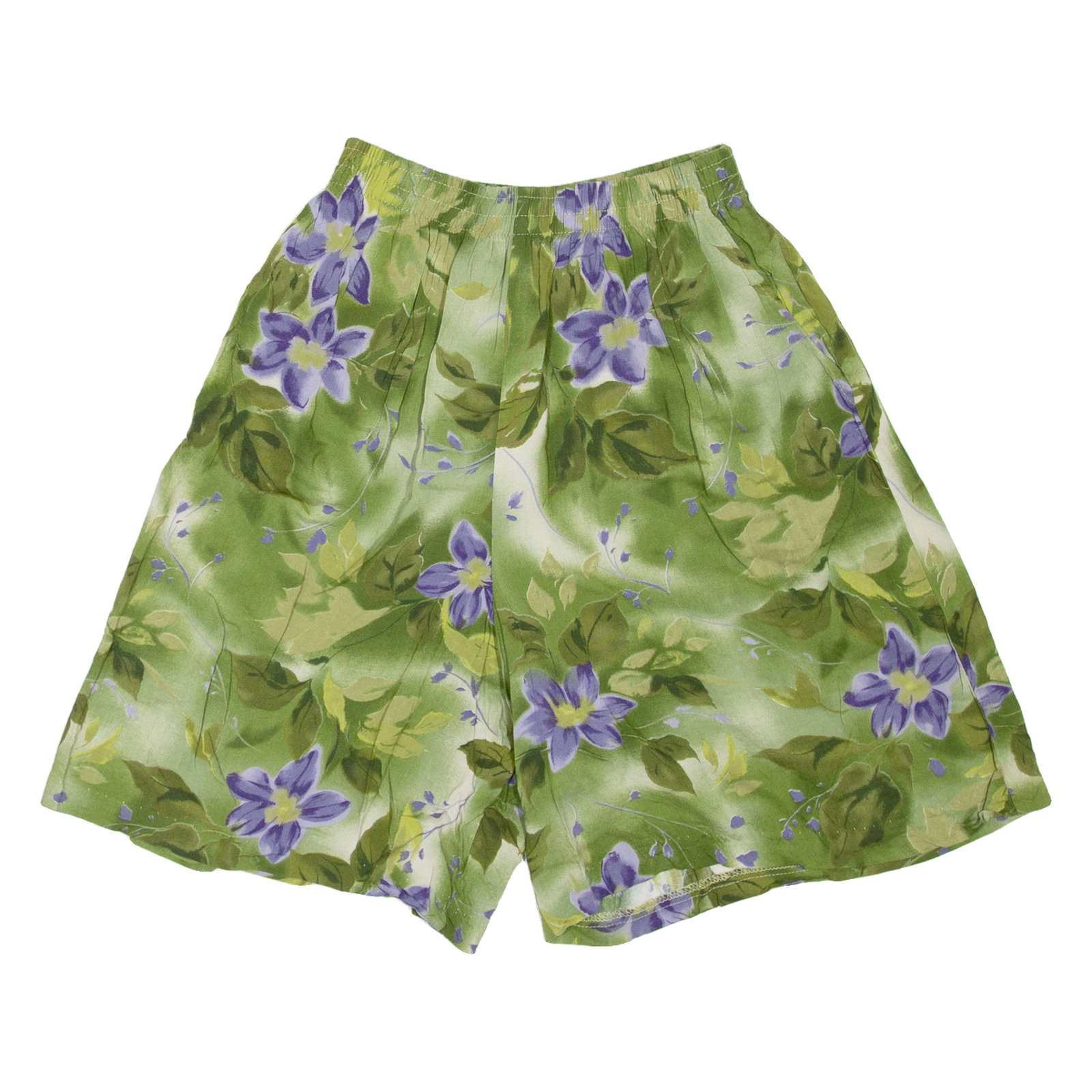 CARIBOU Womens Casual Shorts Green Relaxed 90s Floral M W22 Refurbished - N/A refurbished available on Cerqular