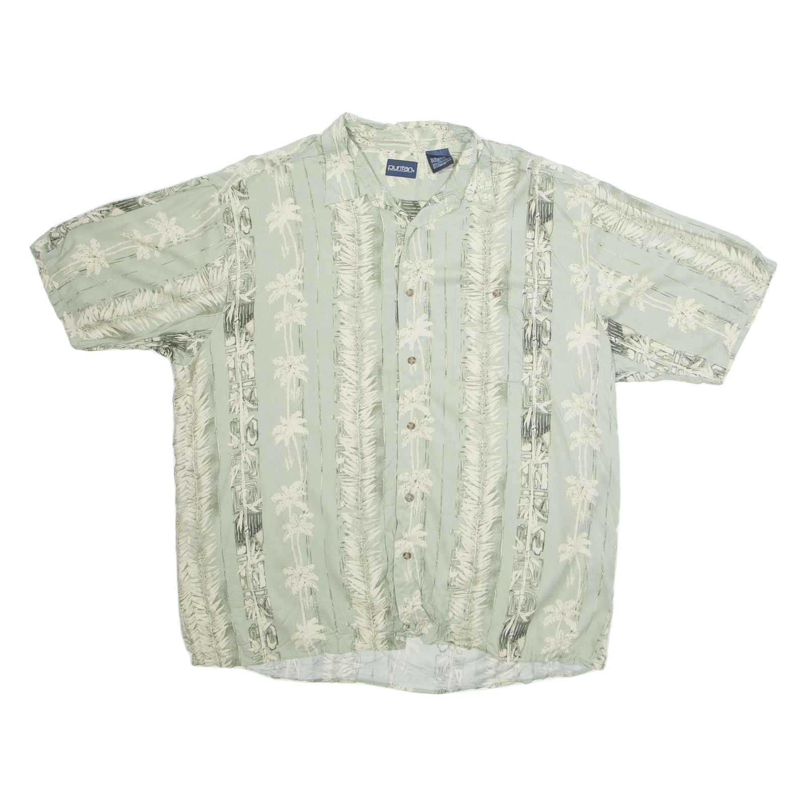 PURITAN Mens Hawaiian Shirt Green Crazy Pattern XL Refurbished - N/A refurbished available on Cerqular