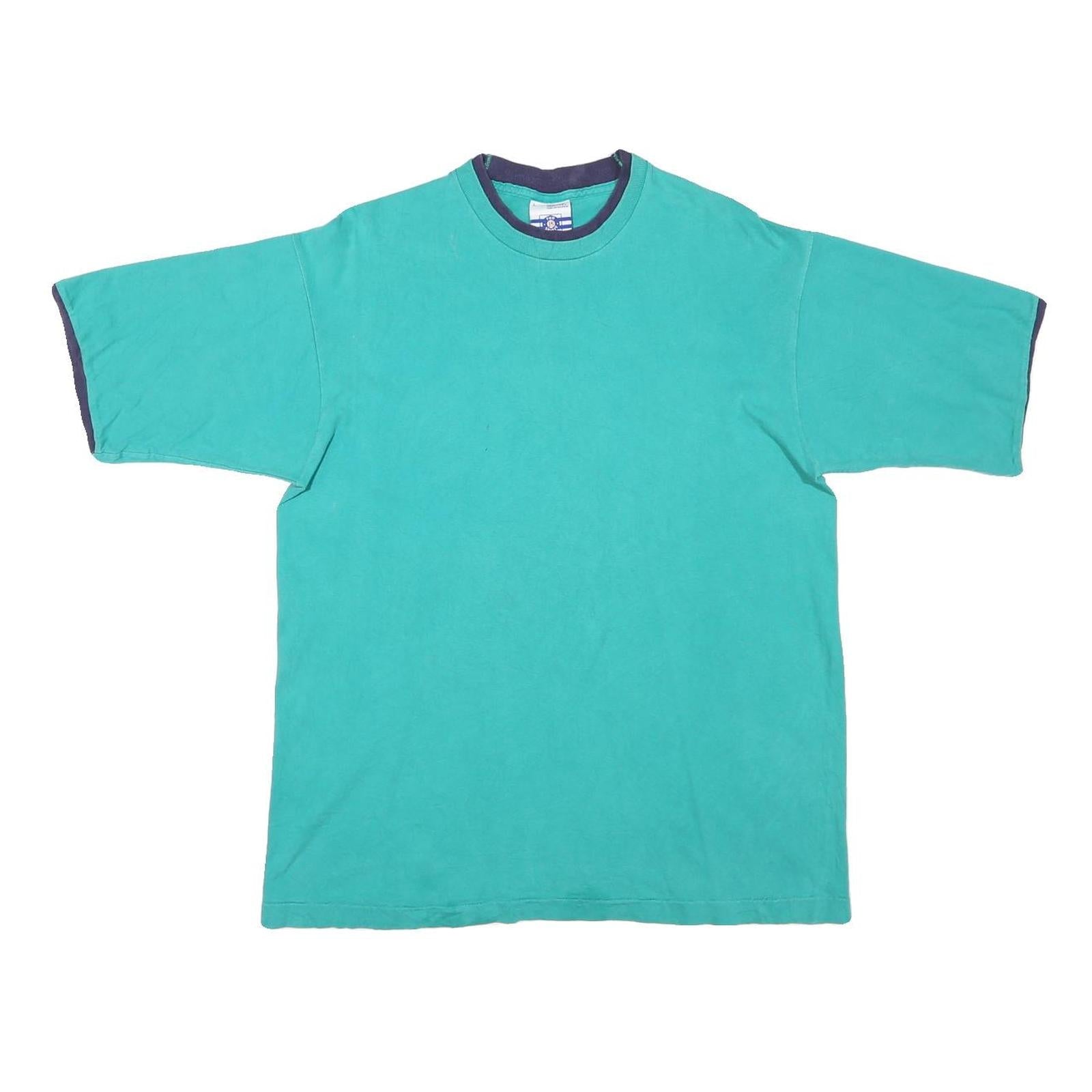 PRO SPIRIT Mens Green & Navy T-Shirt L Short Sleeve Crew Neck Cotton Blend Refurbished - N/A refurbished available on Cerqular