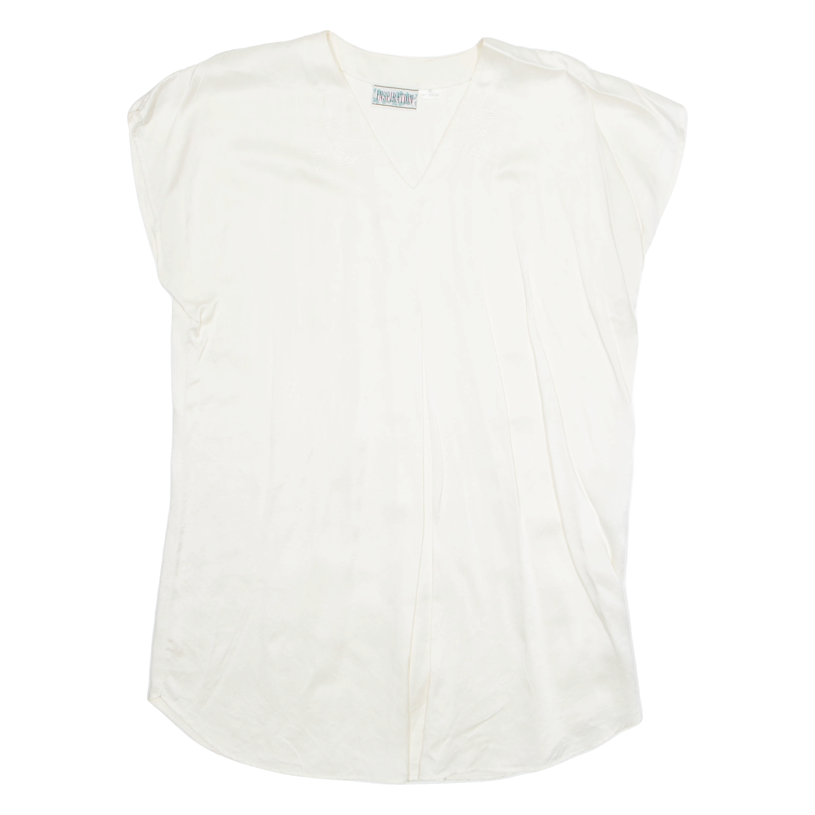 INSPIRATION Womens Top Cream V-Neck Sleeveless Suede M Refurbished - N/A refurbished available on Cerqular
