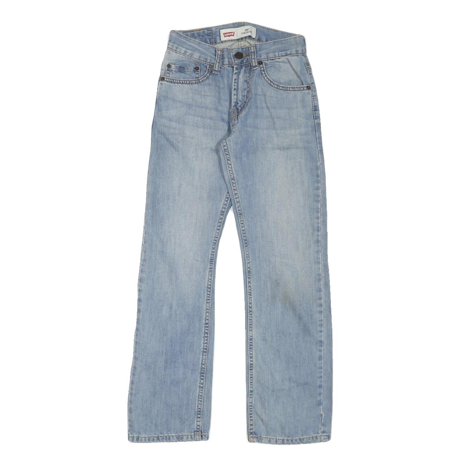 LEVI'S Womens Blue Regular Straight Denim Light W23 L25 Zip Jeans Casual Refurbished - N/A refurbished available on Cerqular