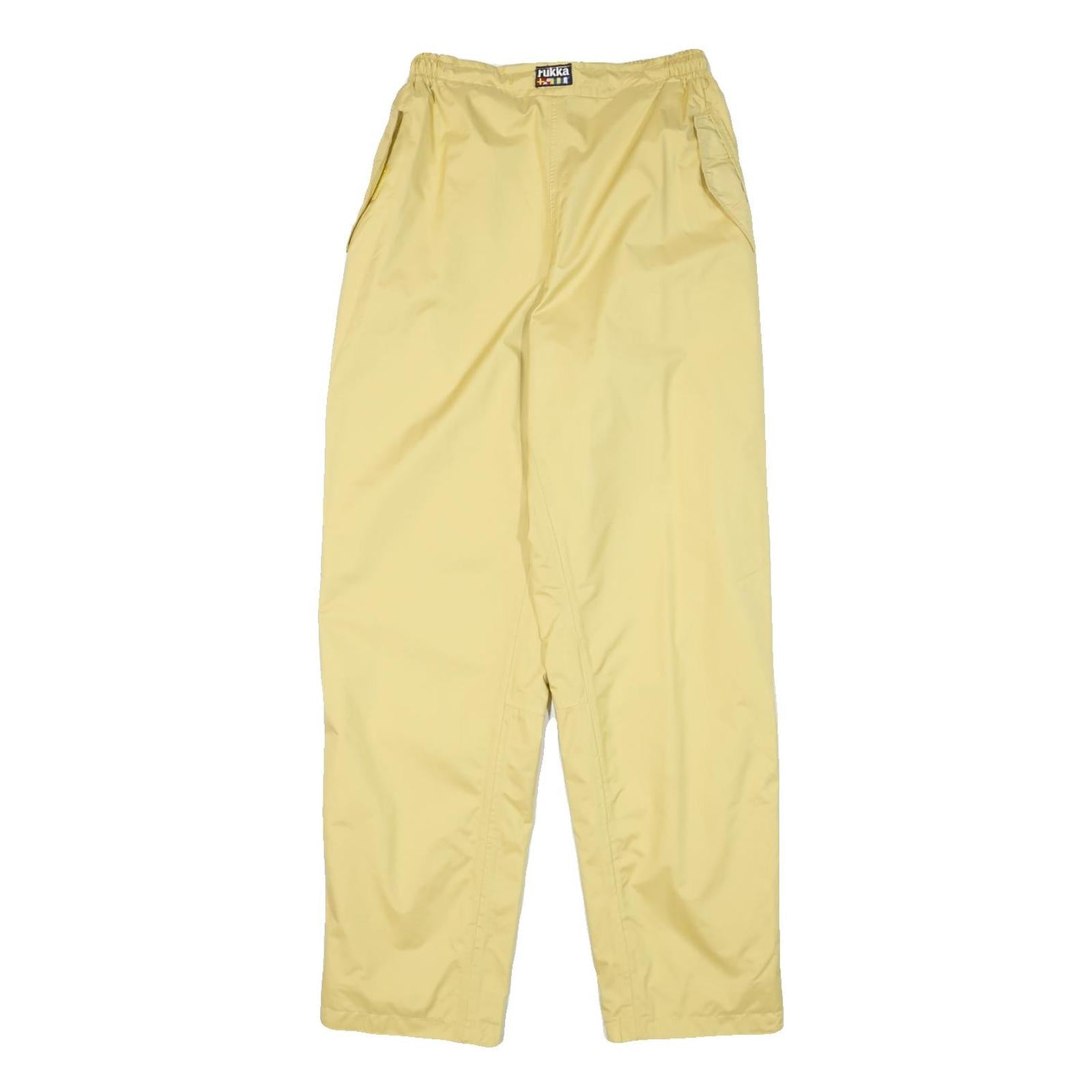 RUKKA Mens Relaxed Yellow Polyester Blend Drawstring Trousers W24 L30 Casual Refurbished - N/A refurbished available on Cerqular
