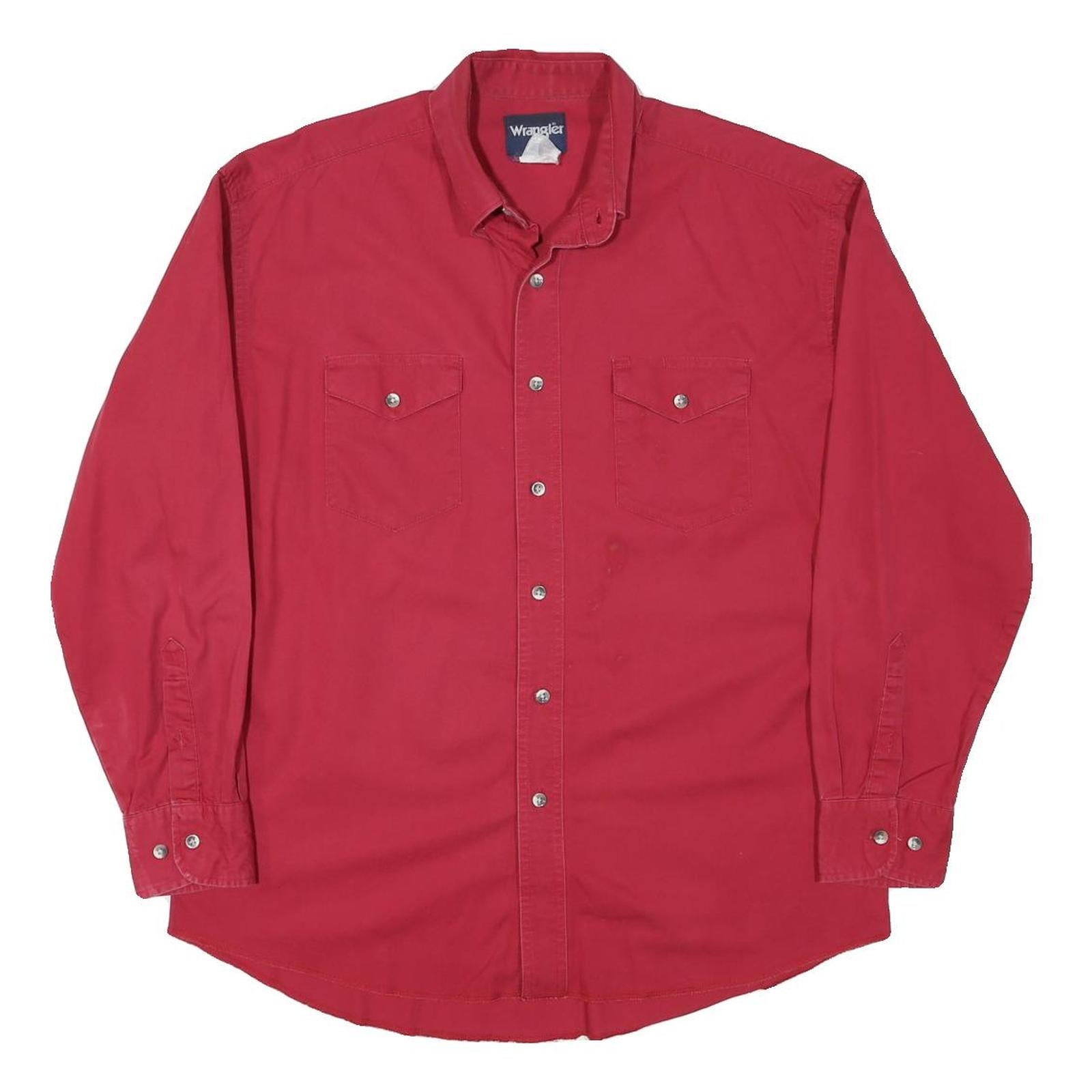 Buy WRANGLER Mens Red Cotton Blend Shirt M Long Sleeve Button Front Casual Refurbished - $33.79 WRANGLER Mens Red Cotton Blend Shirt M Long Sleeve Button Front Casual Refurbished - N/A refurbished available on Cerqular