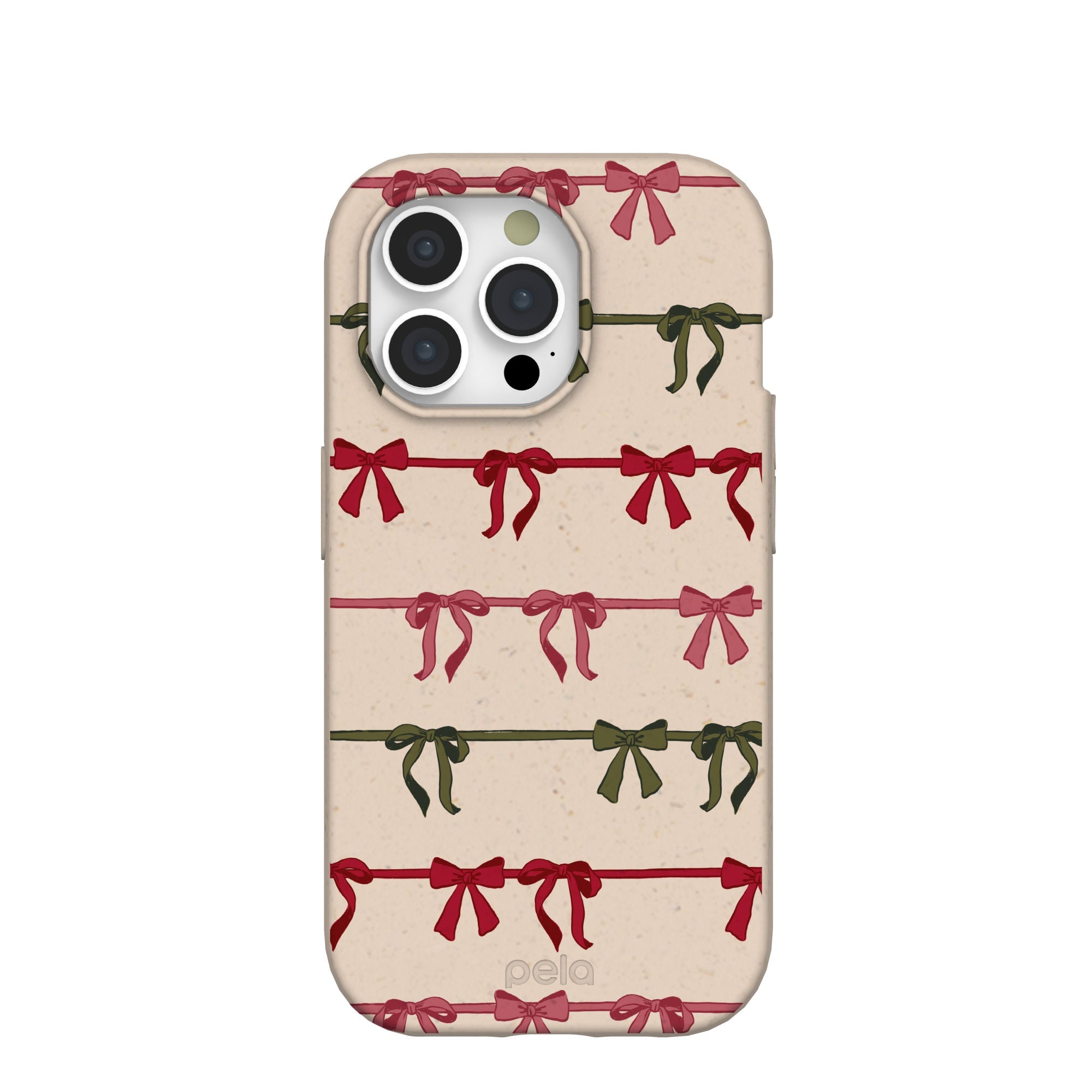 Seashell Holiday Bows iPhone 15 Pro Case Refurbished - Pela Case refurbished available on Cerqular