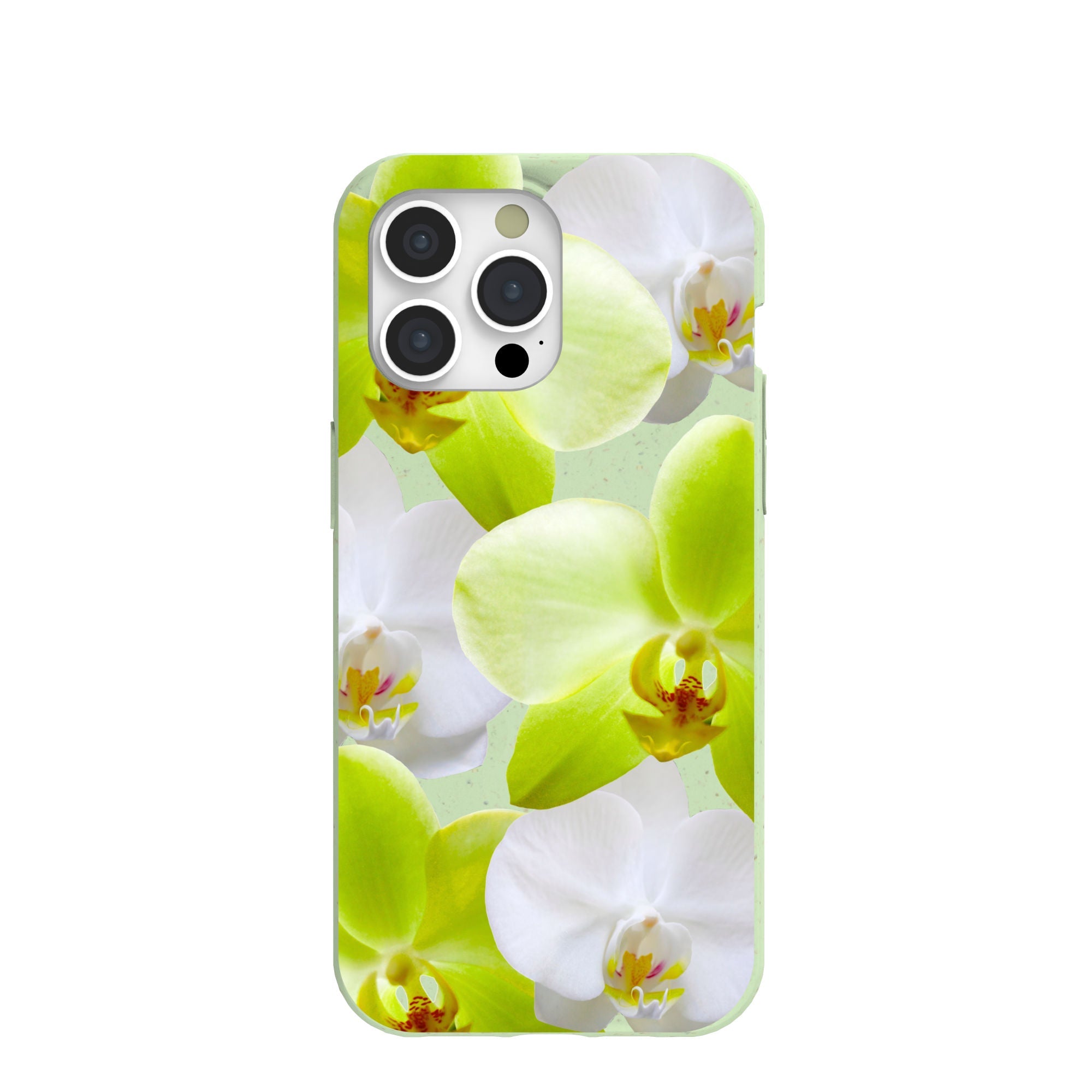 Sage Green Orchid Blooms iPhone 15 Pro Max Case Refurbished - Pela Case refurbished available on Cerqular