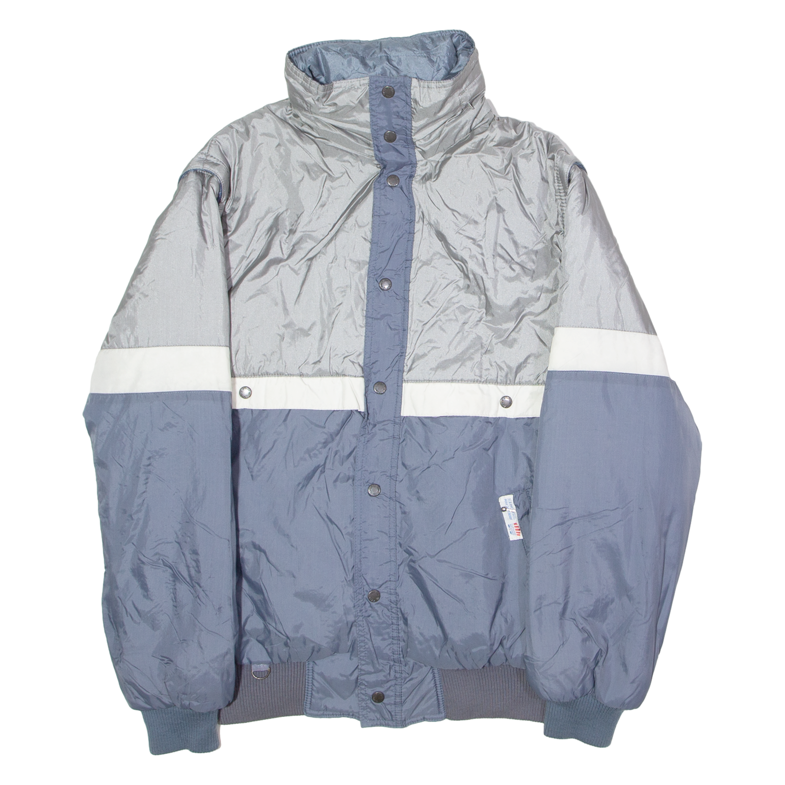 AMERICAN SPORTS Mens Jacket Blue 90s Hooded Colourblock L Refurbished - N/A refurbished available on Cerqular