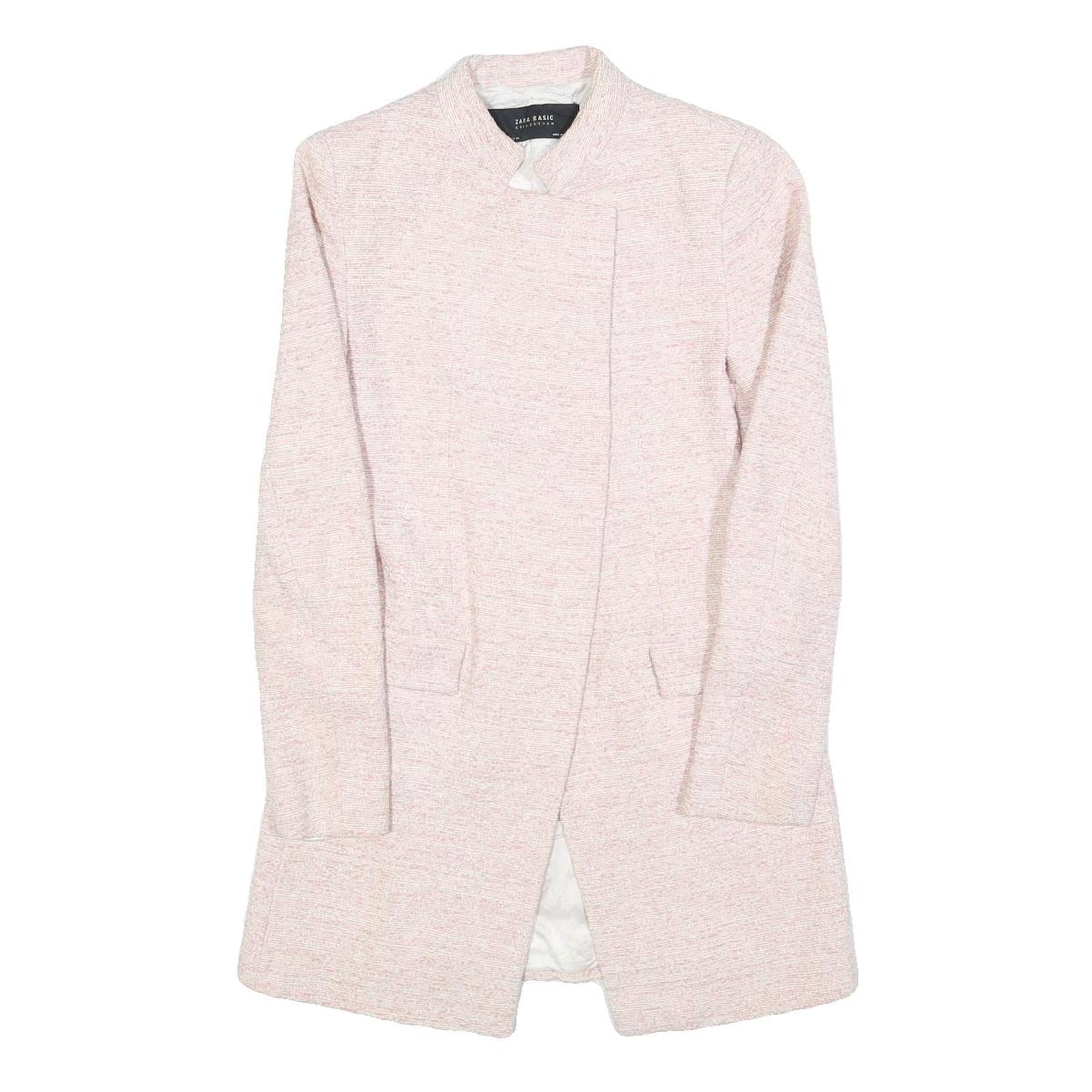 ZARA BASIC Womens Pink Jacket S Polyester Blend Plain Button Closure Refurbished - N/A refurbished available on Cerqular