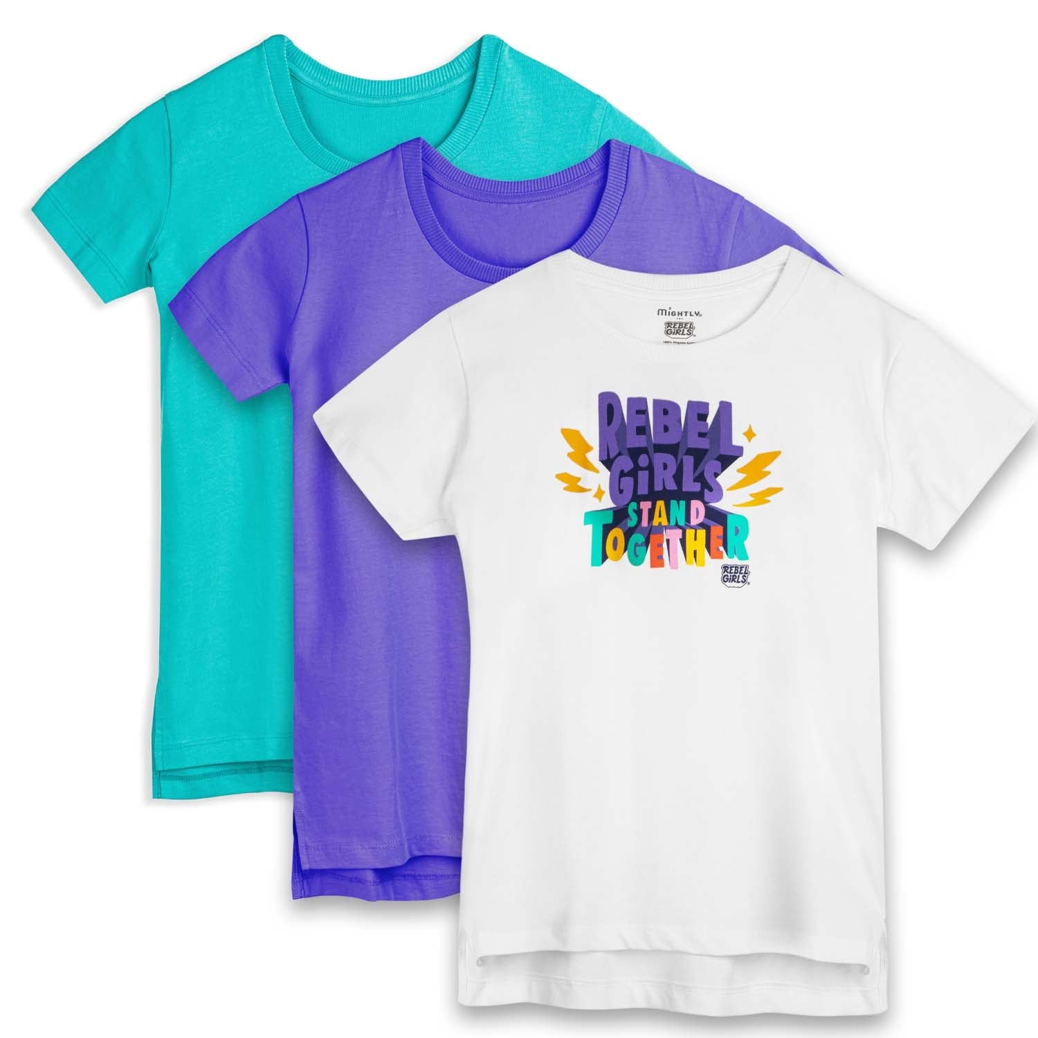 Organic Cotton Kids T-Shirts 3 Pack FINAL SALE | Color: Rebel Girls Stand Together | Size: 4T/5T Refurbished - N/A (Note: There is no well-known brand named "M refurbished available on Cerqular