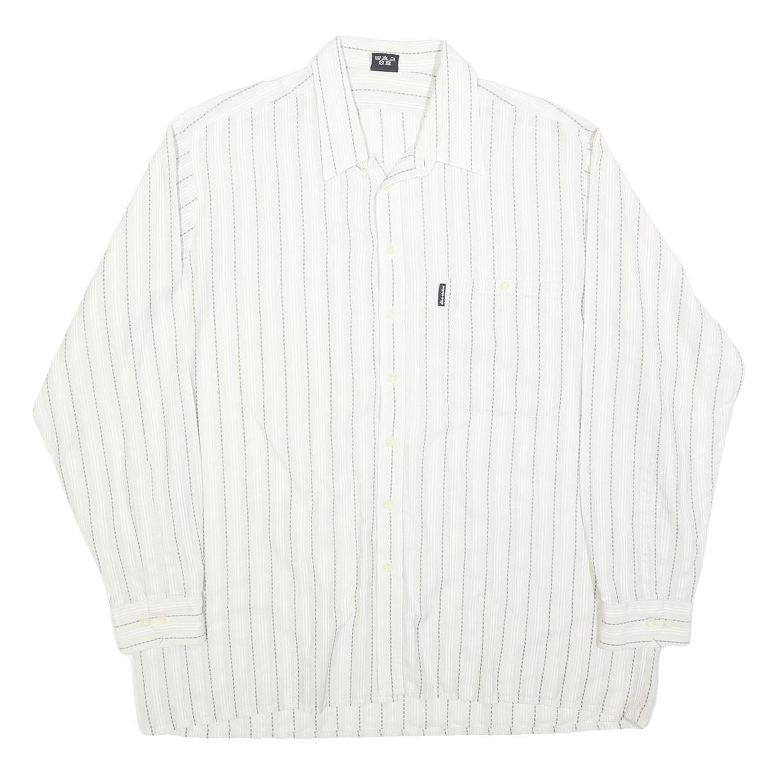 DI CARINO Mens White & Black Striped Shirt L Cotton Blend Casual Smart Refurbished - N/A refurbished available on Cerqular