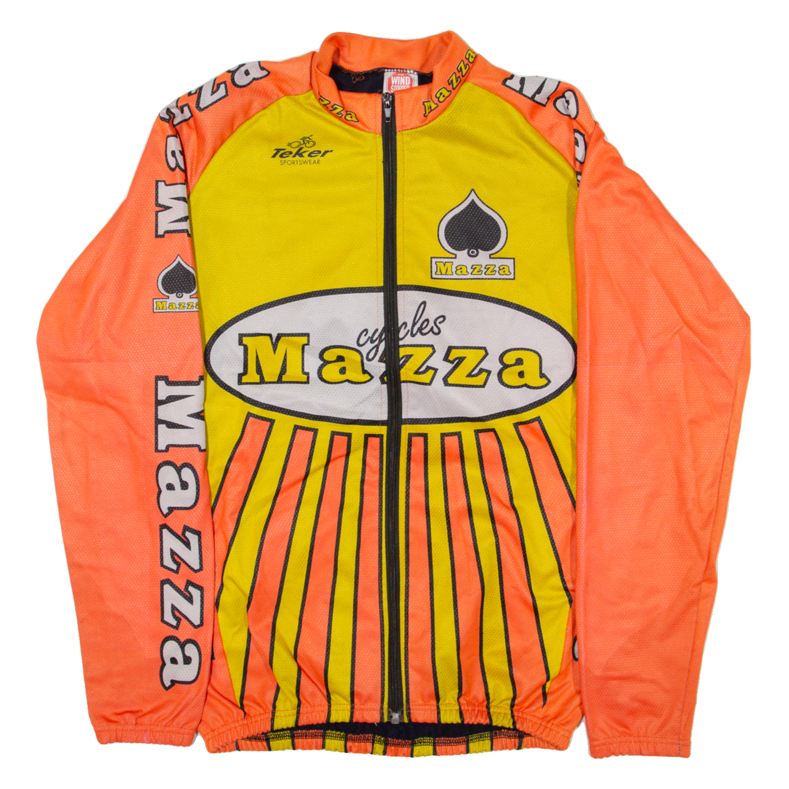 TEKER SPORTSWEAR Cycling Full-Zip Mens Jersey Yellow Long Sleeve M Refurbished - N/A refurbished available on Cerqular