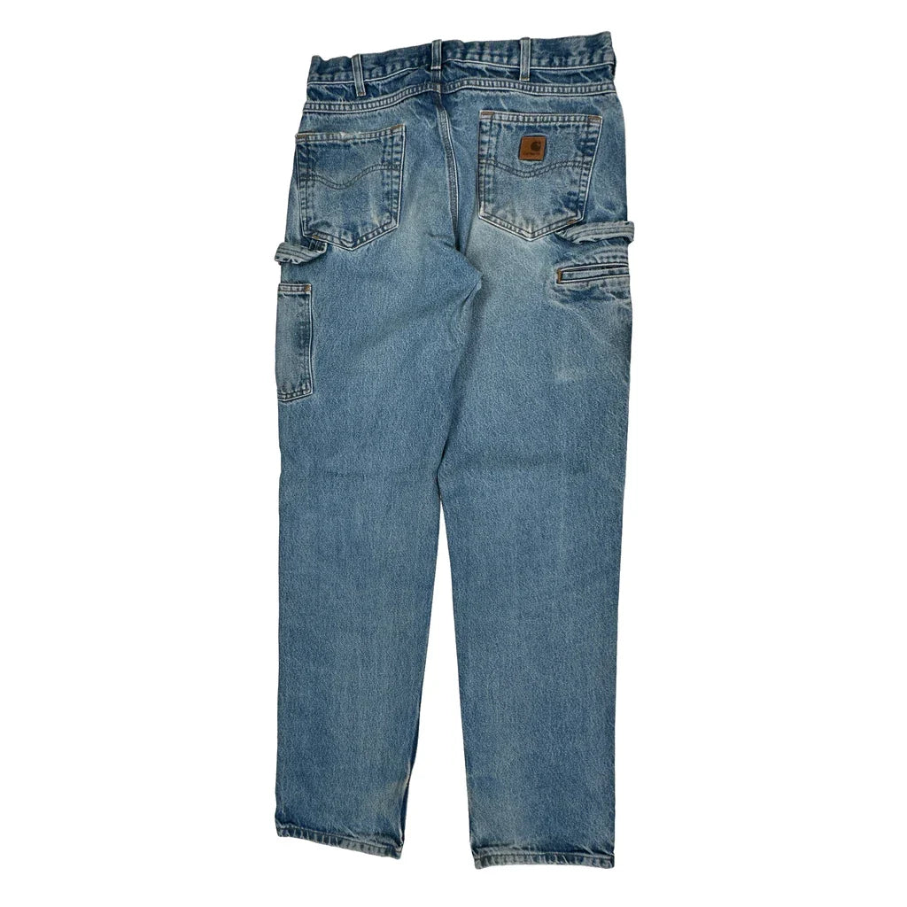 Buy Carhartt Carpenter Jeans - 34W 30L Light Wash Cotton Refurbished - $64.31 Carhartt Carpenter Jeans - 34W 30L Light Wash Cotton Refurbished - Thrifted (note: this is a term often used to describe second- refurbished available on Cerqular