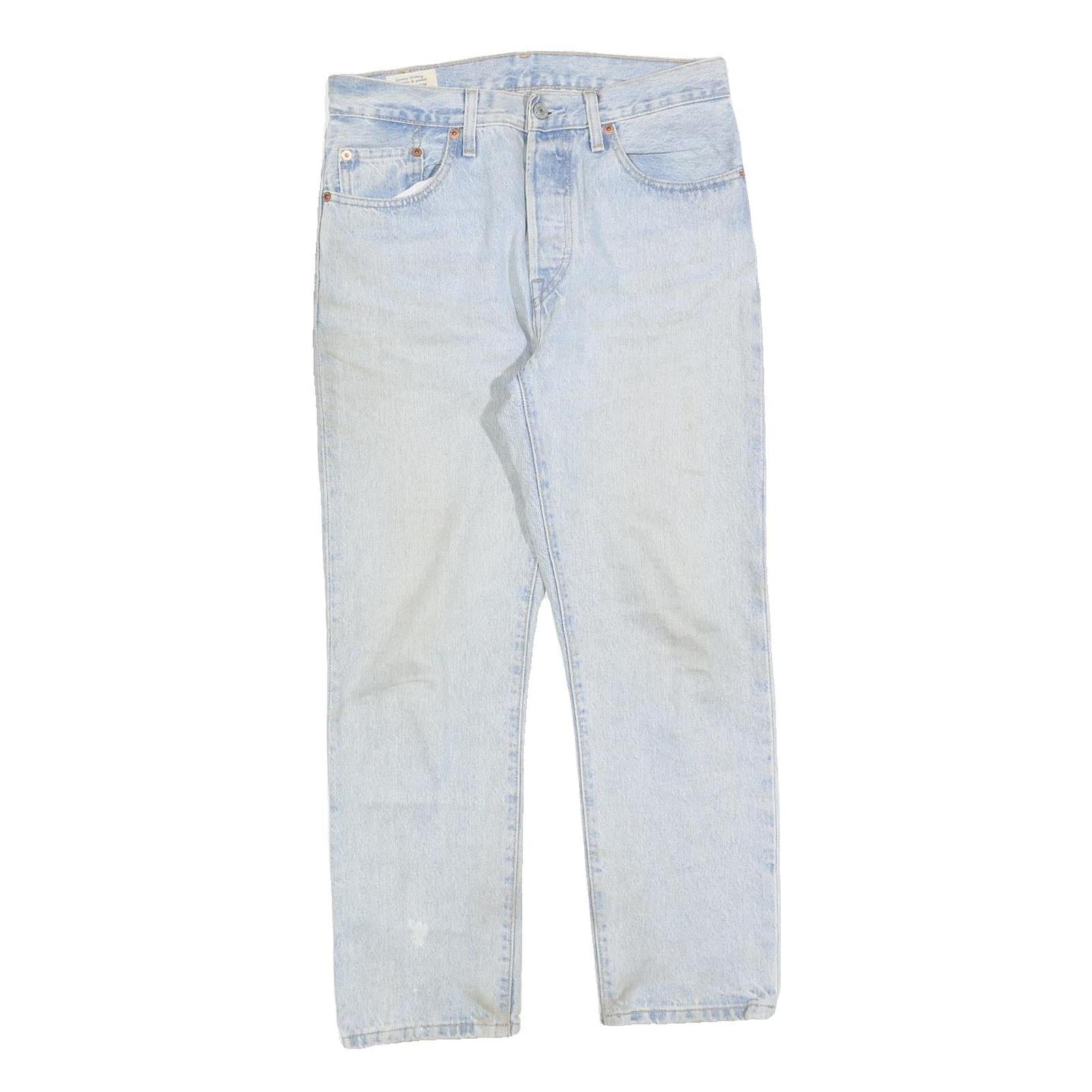 LEVI'S 501 BIG E Womens Jeans Blue Light Denim Regular Fit Straight Button W30 Refurbished - N/A refurbished available on Cerqular