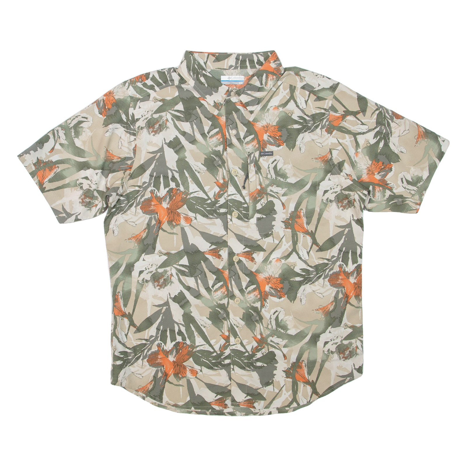 COLUMBIA Mens Shirt Green Floral M Refurbished - N/A refurbished available on Cerqular